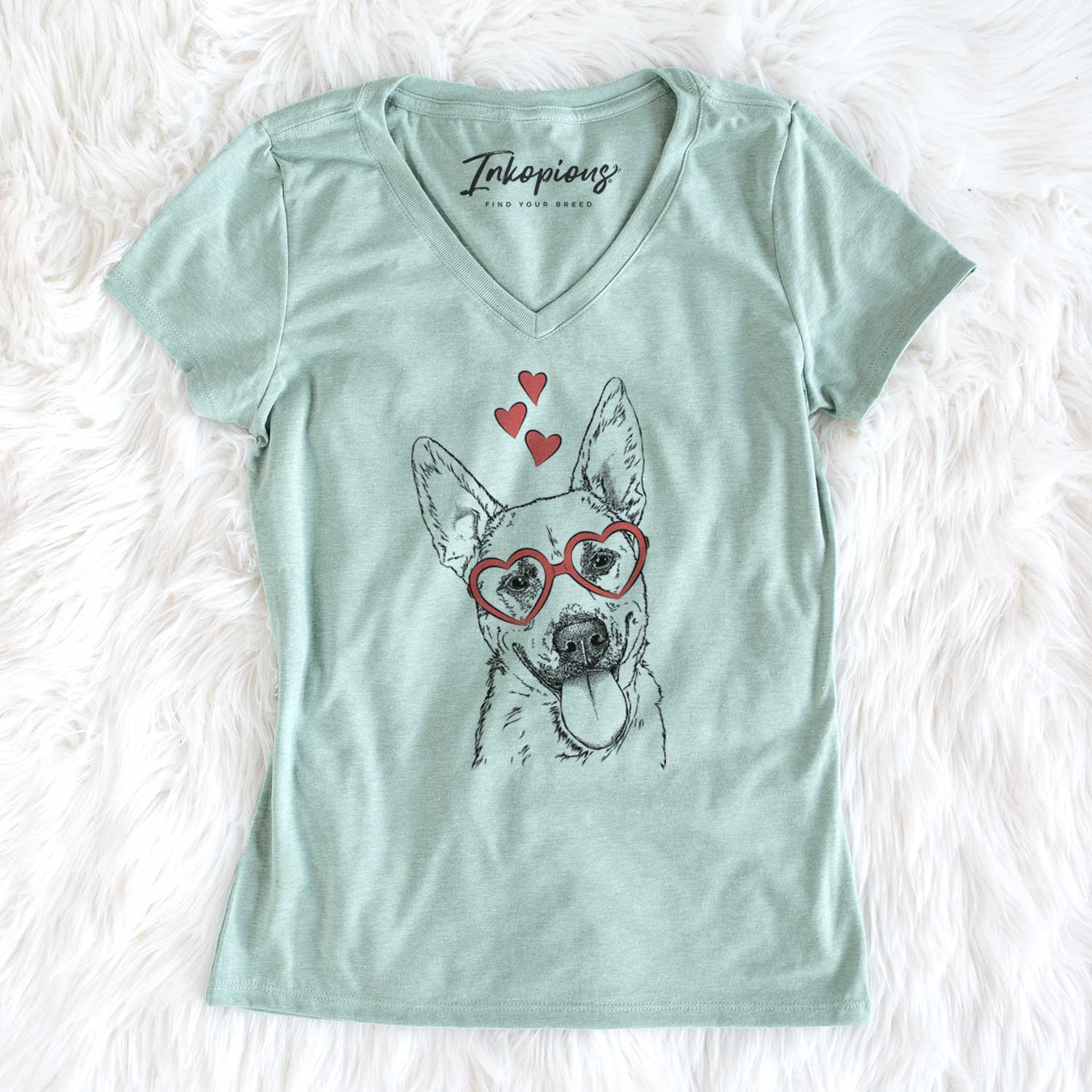 Valentine Charlie the Mixed Breed - Women's V-neck Shirt