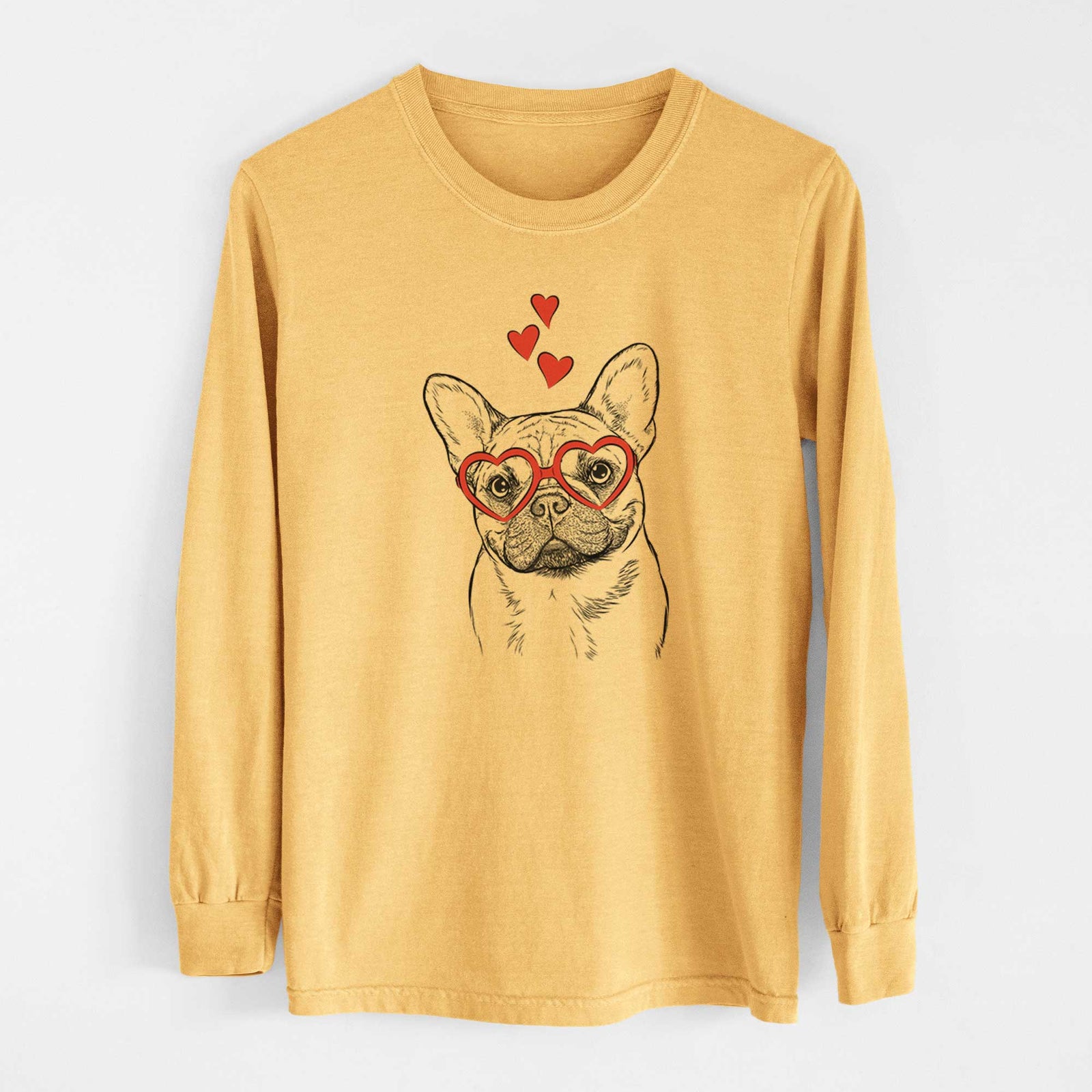 Valentine Chew Chew the French Bulldog - Heavyweight 100% Cotton Long Sleeve