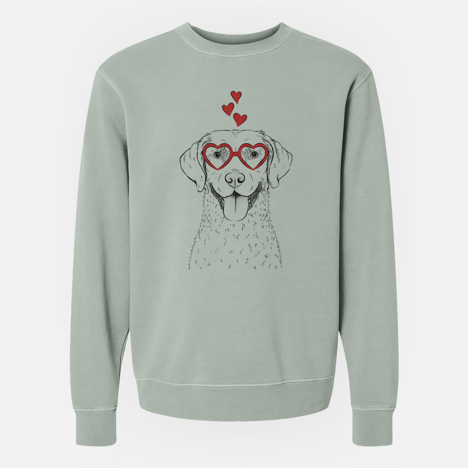 Valentine Chip the Chesapeake Bay Retriever - Unisex Pigment Dyed Crew Sweatshirt