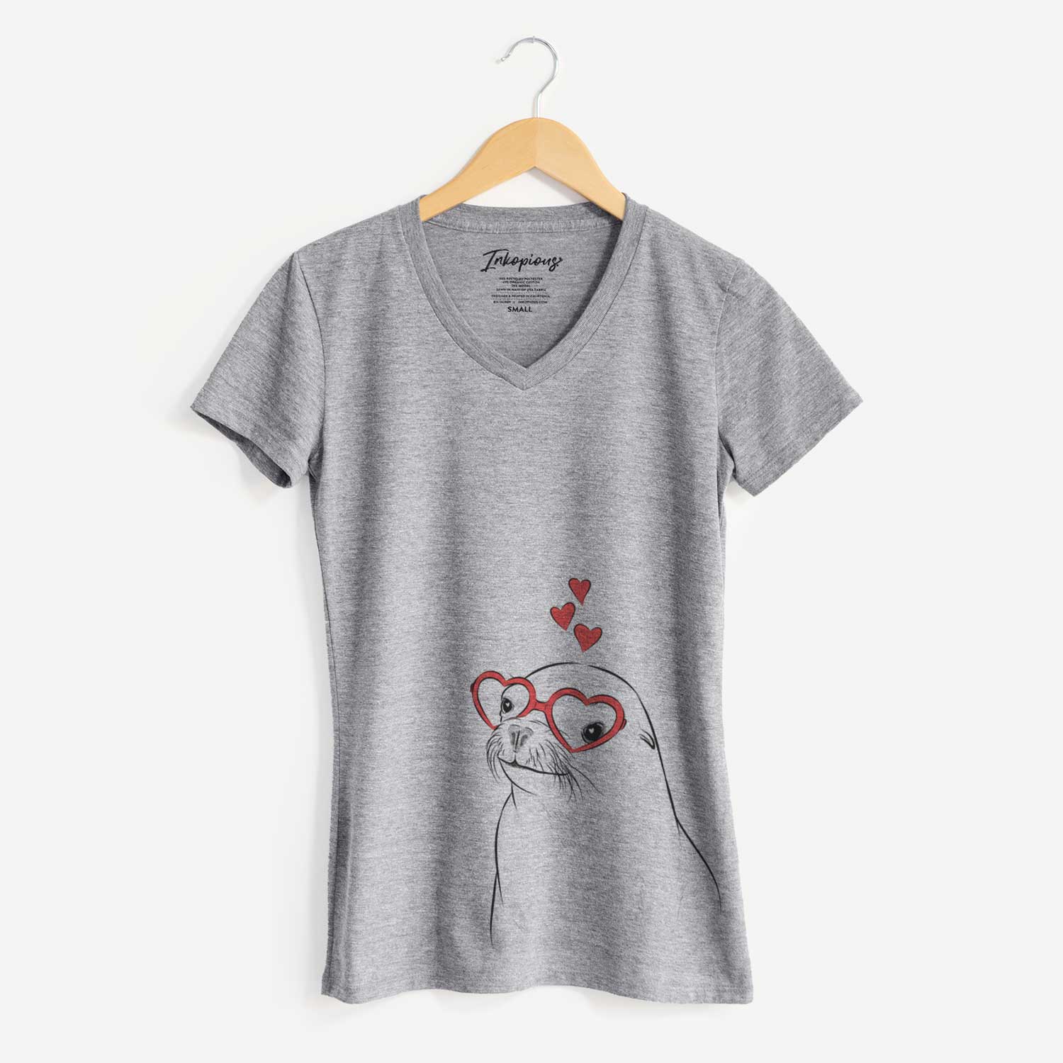 Valentine Chip the California Sea Lion - Women's V-neck Shirt