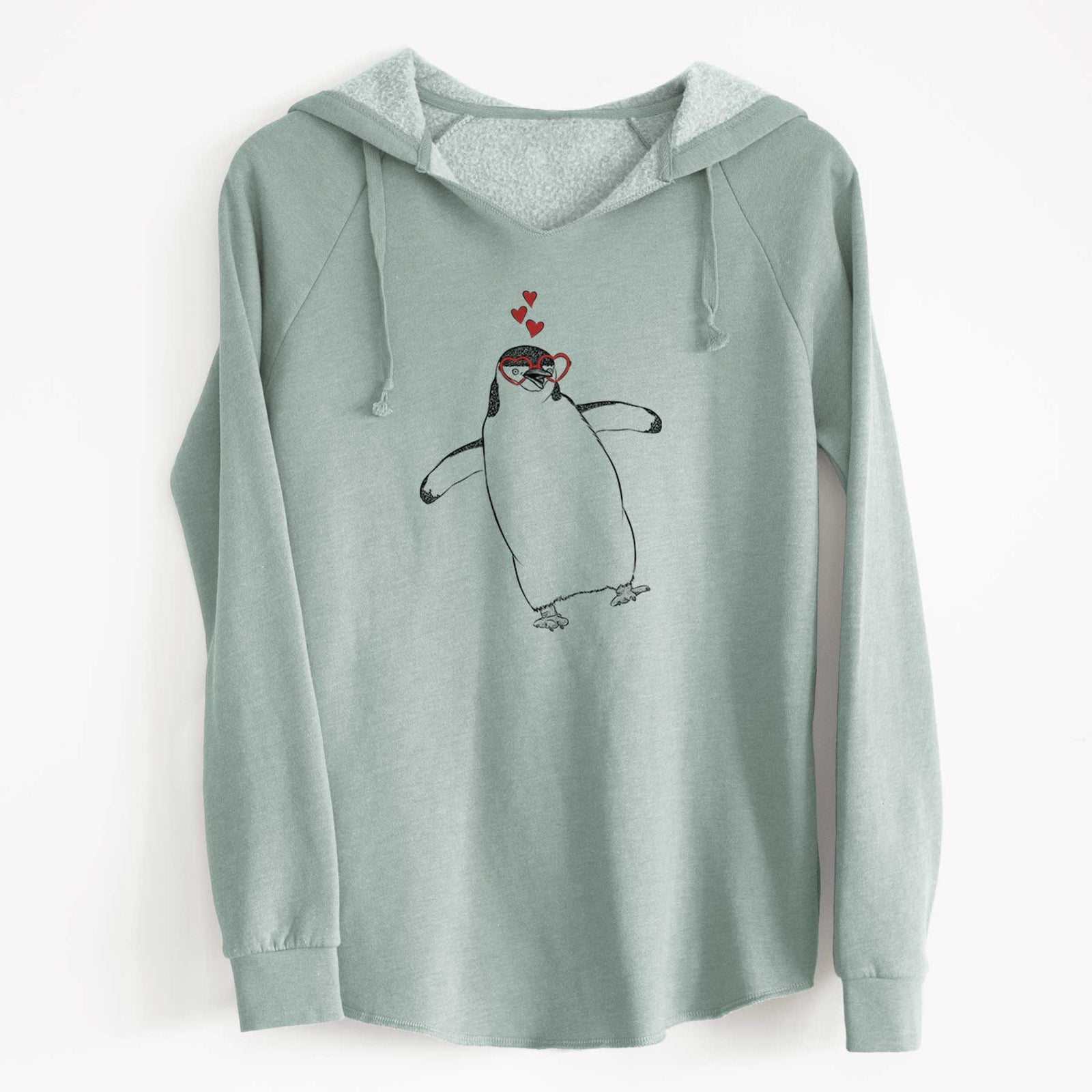 Valentine Chive the Chinstrap Penguin - Cali Wave Hooded Sweatshirt