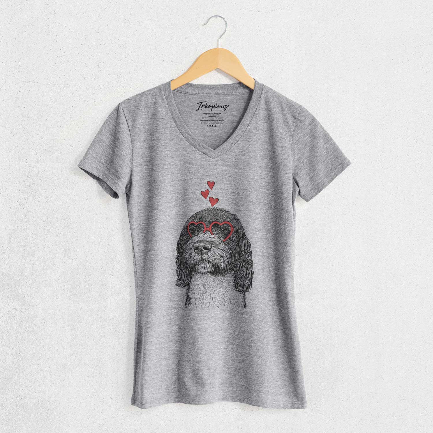 Valentine Chris the Portuguese Water Dog - Women's V-neck Shirt