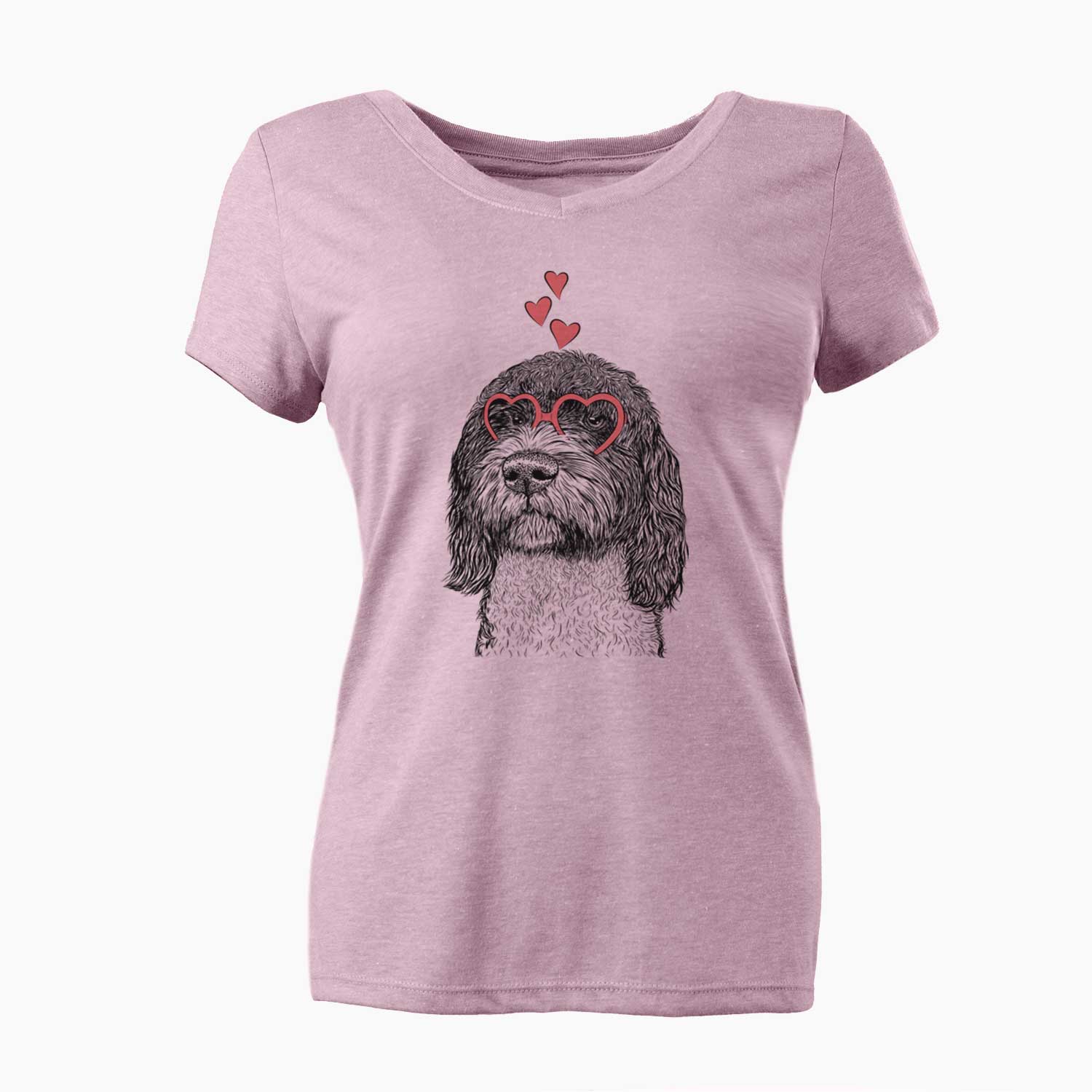 Valentine Chris the Portuguese Water Dog - Women's V-neck Shirt