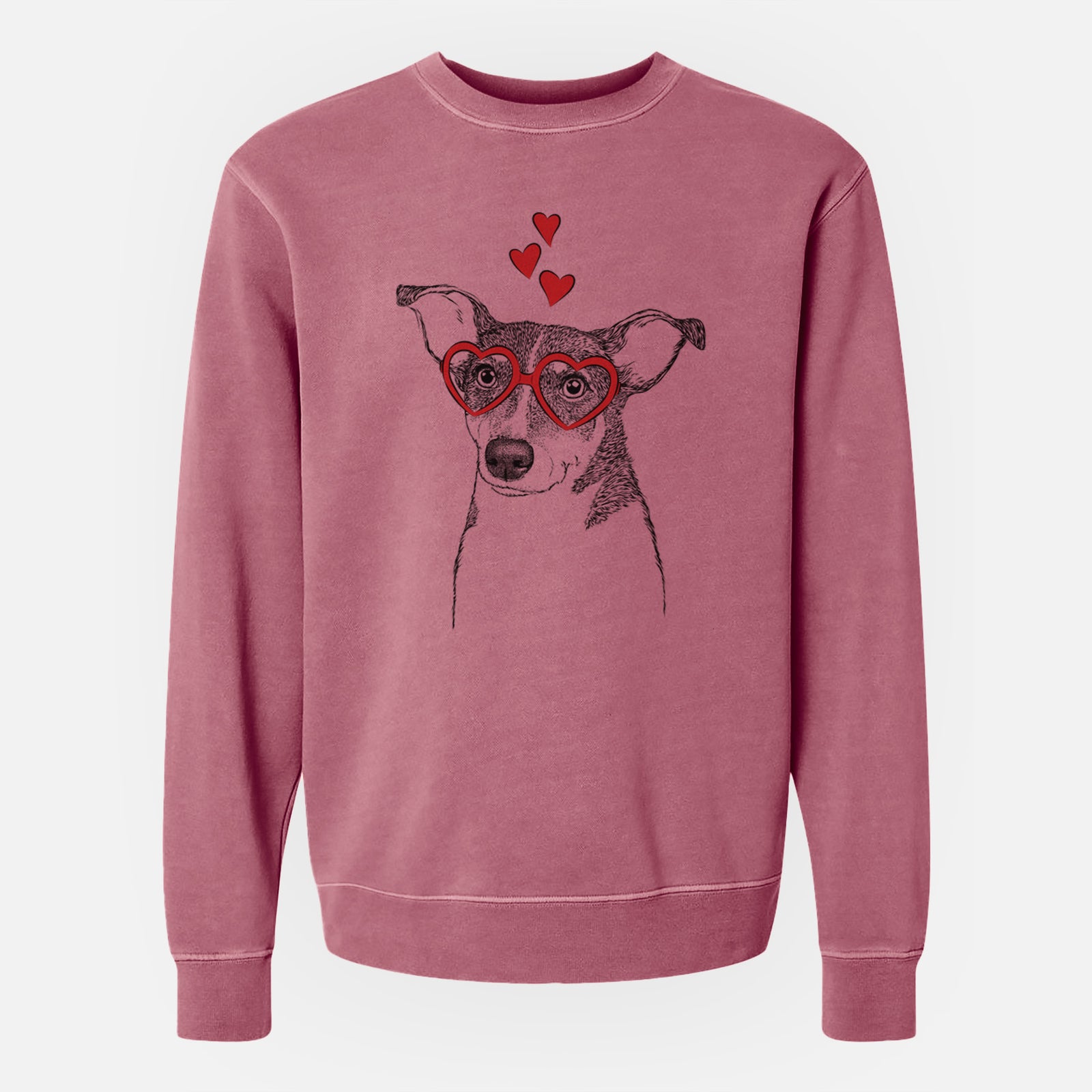 Valentine Cleo the Terrier Mix - Unisex Pigment Dyed Crew Sweatshirt