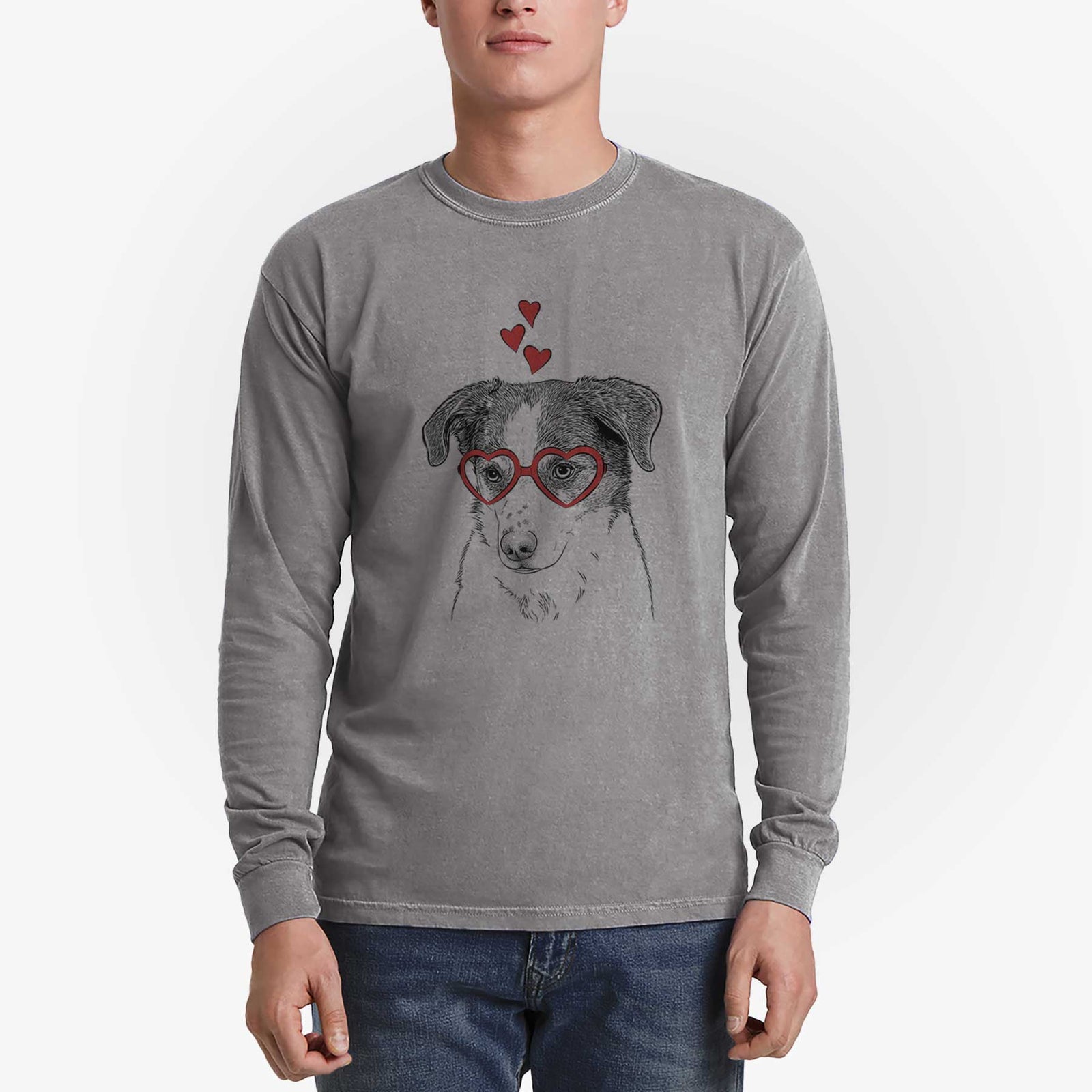 Valentine Coco the Beagle Mix - Heavyweight 100% Cotton Long Sleeve
