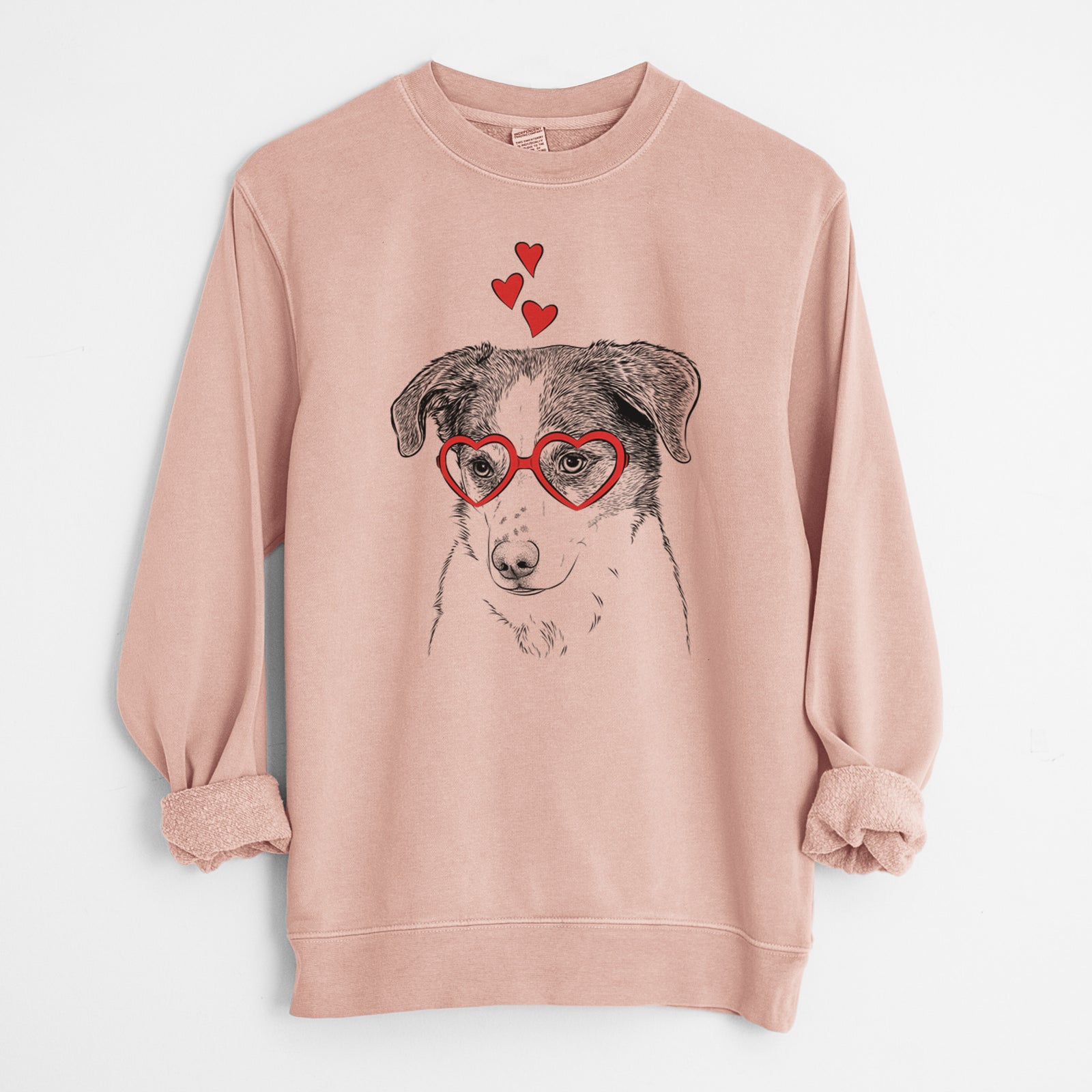 Valentine Coco the Beagle Mix - Unisex Pigment Dyed Crew Sweatshirt