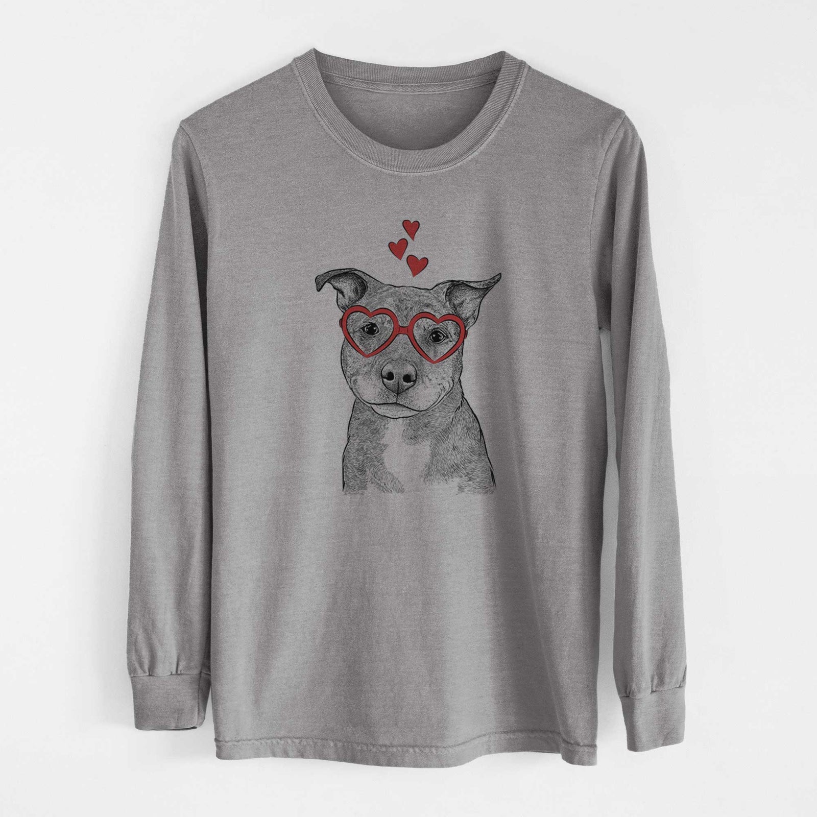 Valentine Cody the Catahoula Mix - Heavyweight 100% Cotton Long Sleeve