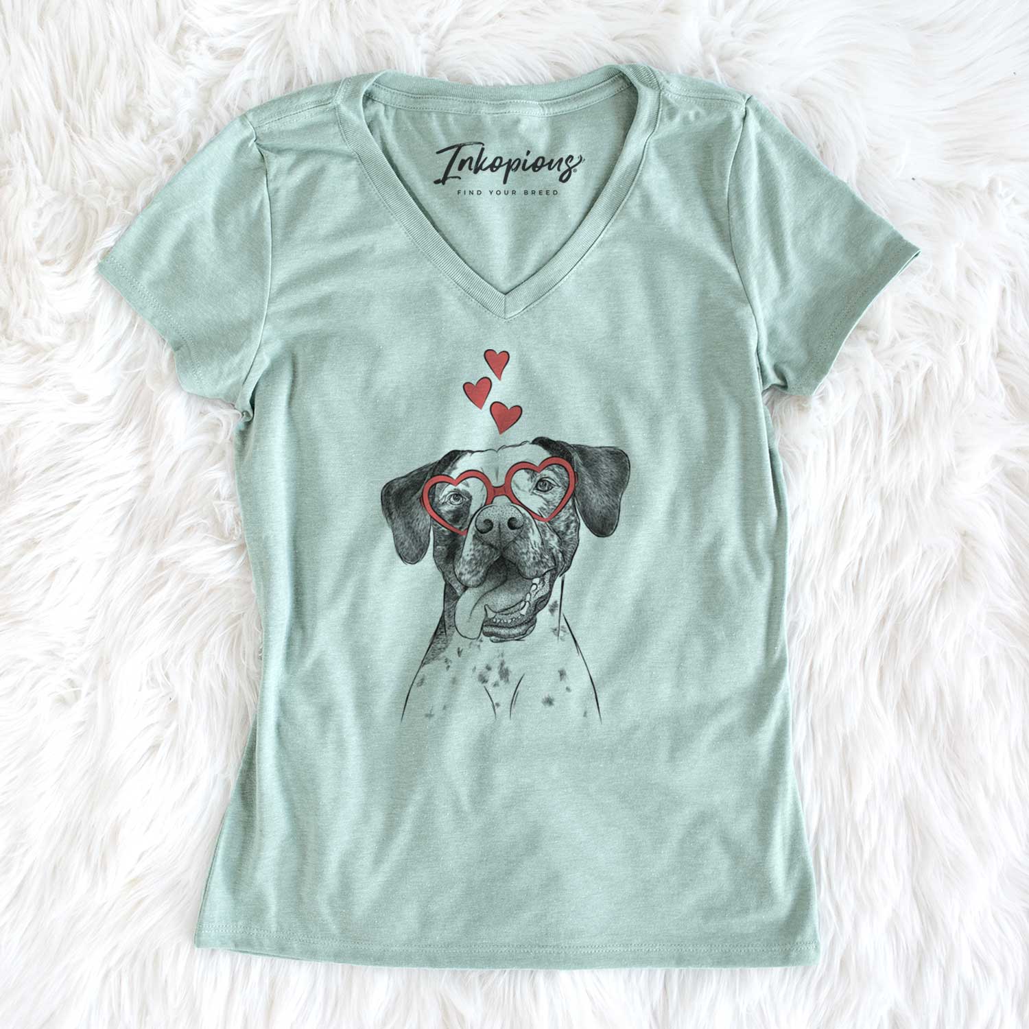 Valentine Cola the Catahoula - Women's V-neck Shirt