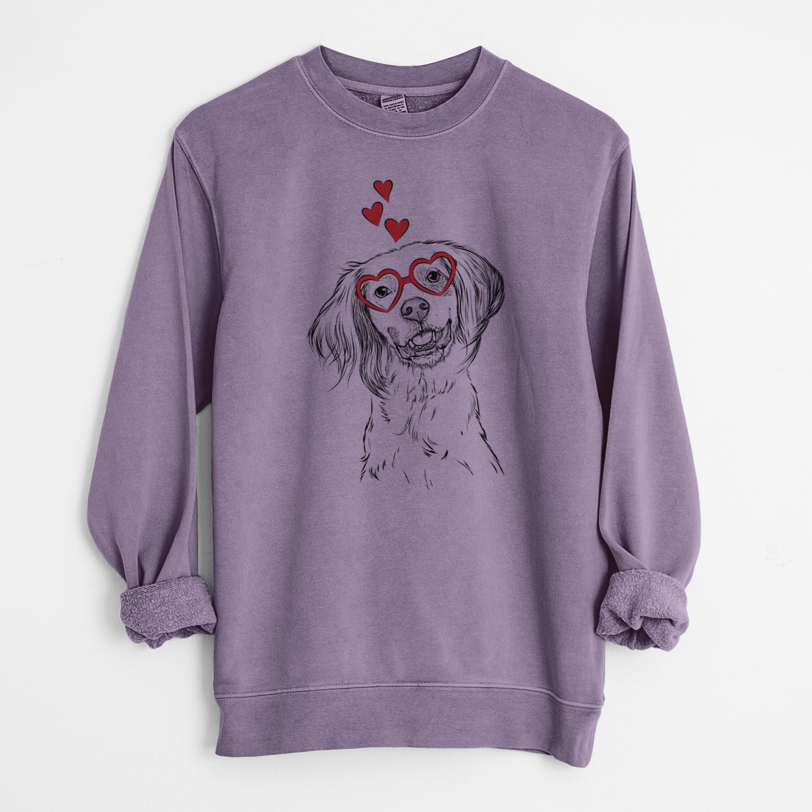 Valentine Cooper the English Setter - Unisex Pigment Dyed Crew Sweatshirt