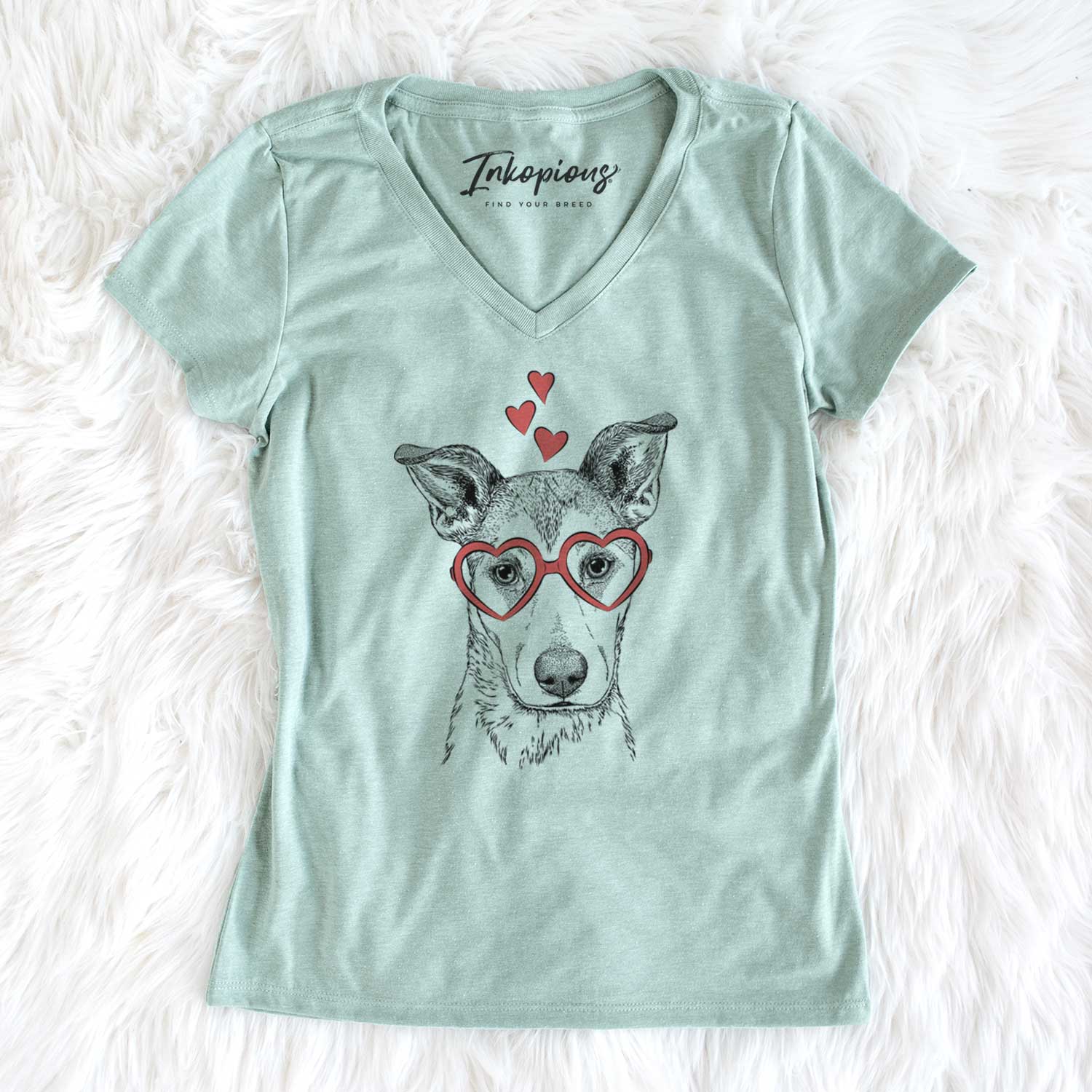Valentine Coral the Mixed Breed - Women's V-neck Shirt
