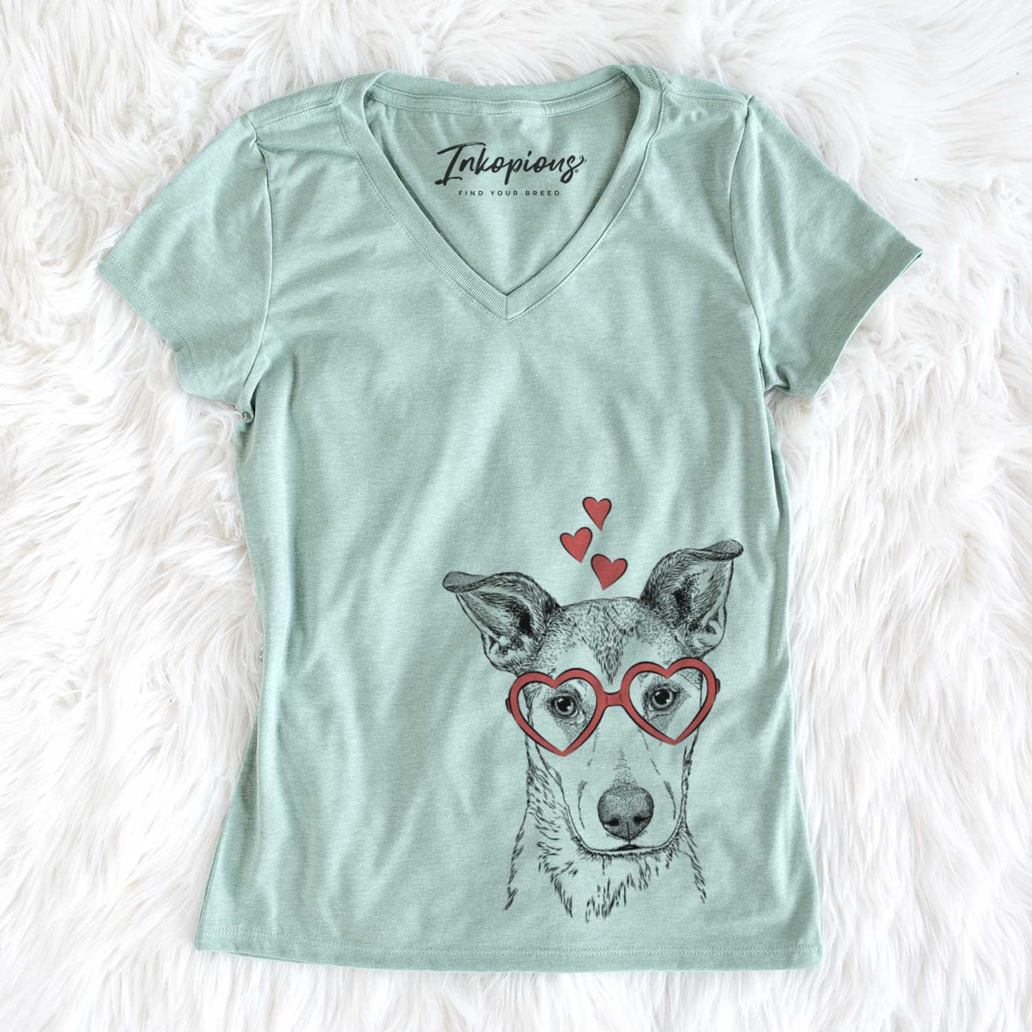 Valentine Coral the Mixed Breed - Women's V-neck Shirt