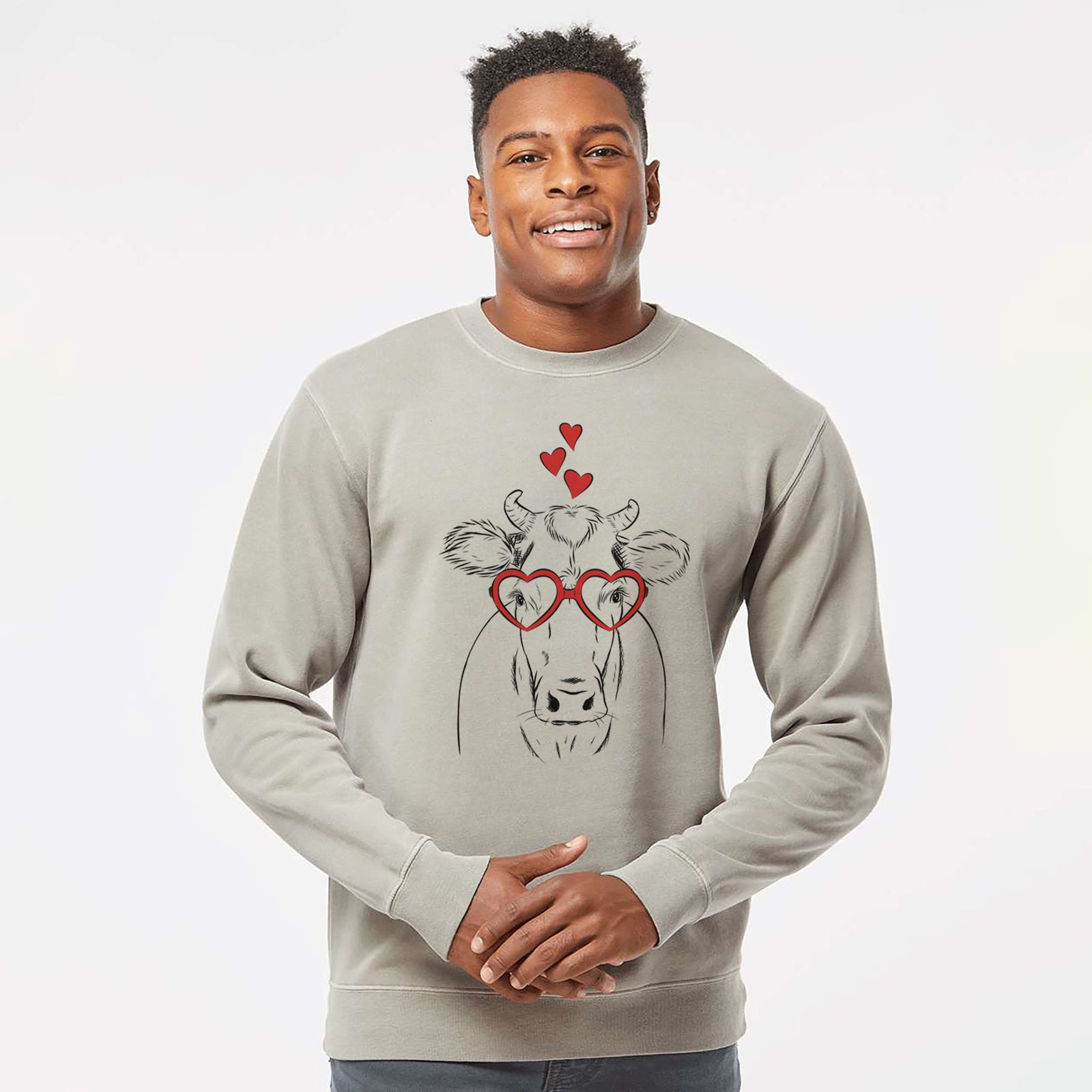 Valentine Cruz the Cow - Unisex Pigment Dyed Crew Sweatshirt
