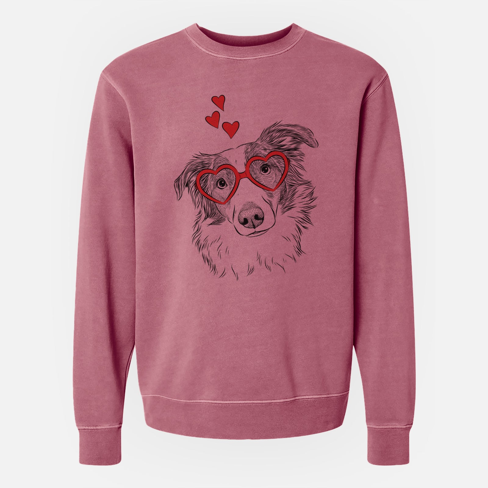 Valentine Cyclone the Australian Shepherd - Unisex Pigment Dyed Crew Sweatshirt