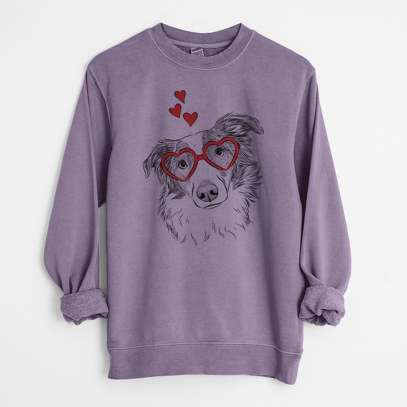 Valentine Cyclone the Australian Shepherd - Unisex Pigment Dyed Crew Sweatshirt