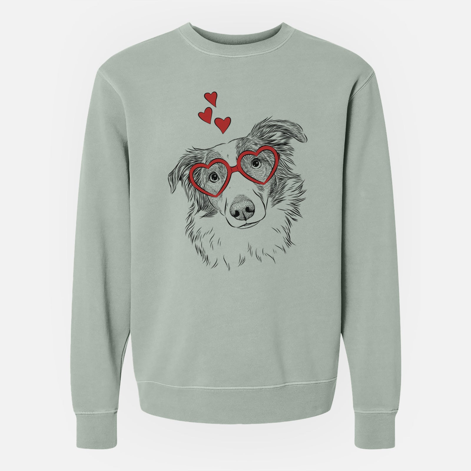 Valentine Cyclone the Australian Shepherd - Unisex Pigment Dyed Crew Sweatshirt
