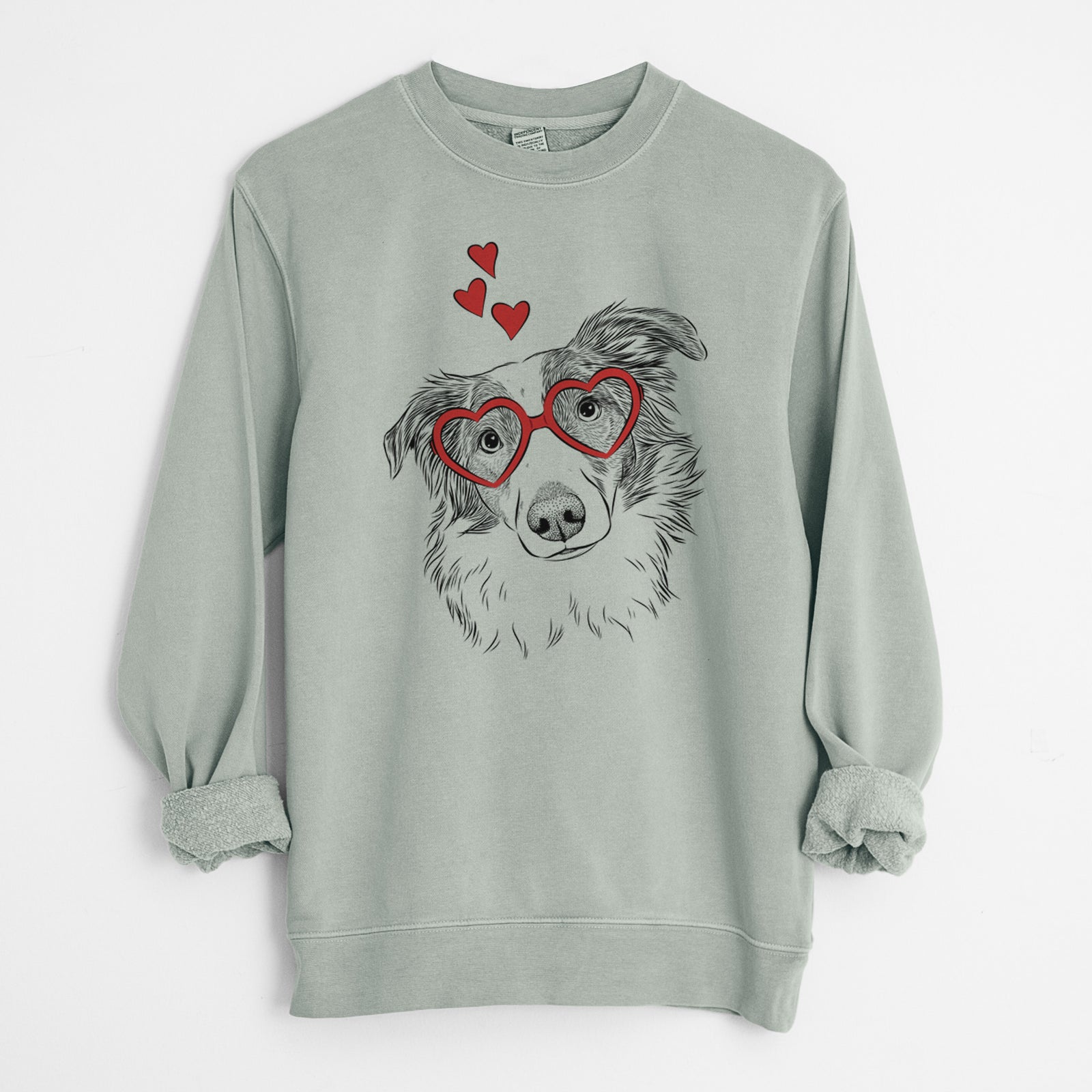 Valentine Cyclone the Australian Shepherd - Unisex Pigment Dyed Crew Sweatshirt