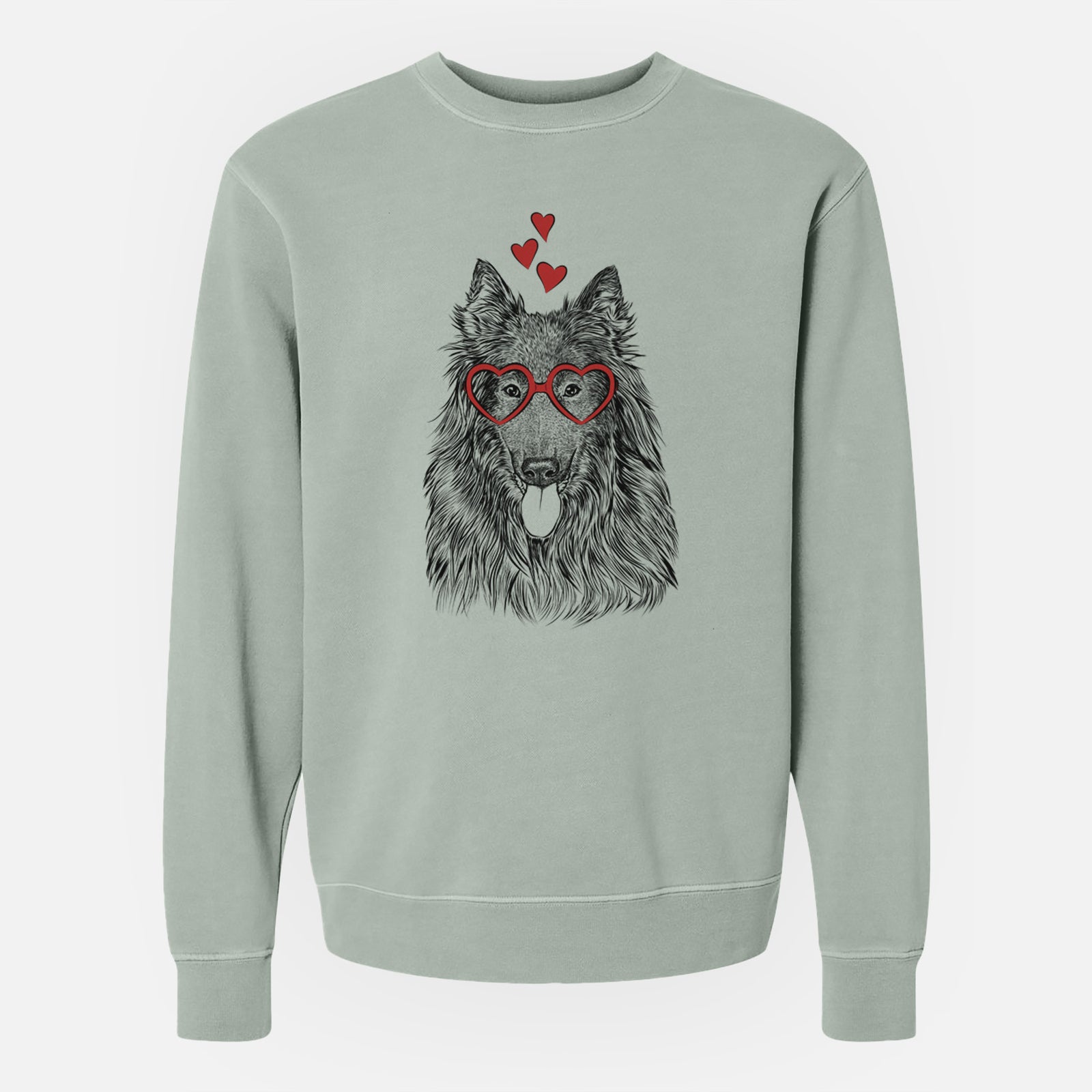 Valentine Daan the Belgian Shepherd - Unisex Pigment Dyed Crew Sweatshirt