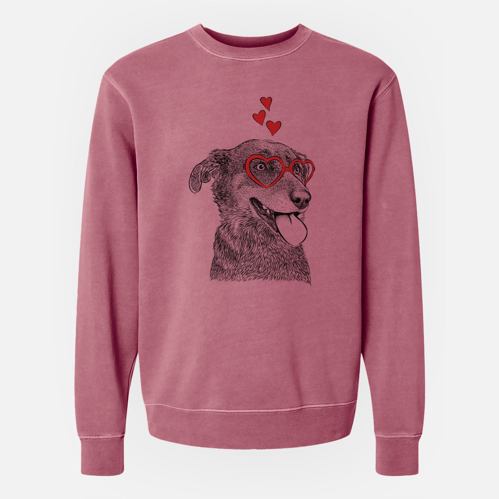 Valentine Daisy the Australian Shepherd Mix - Unisex Pigment Dyed Crew Sweatshirt