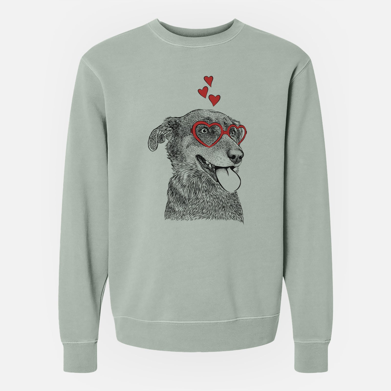 Valentine Daisy the Australian Shepherd Mix - Unisex Pigment Dyed Crew Sweatshirt