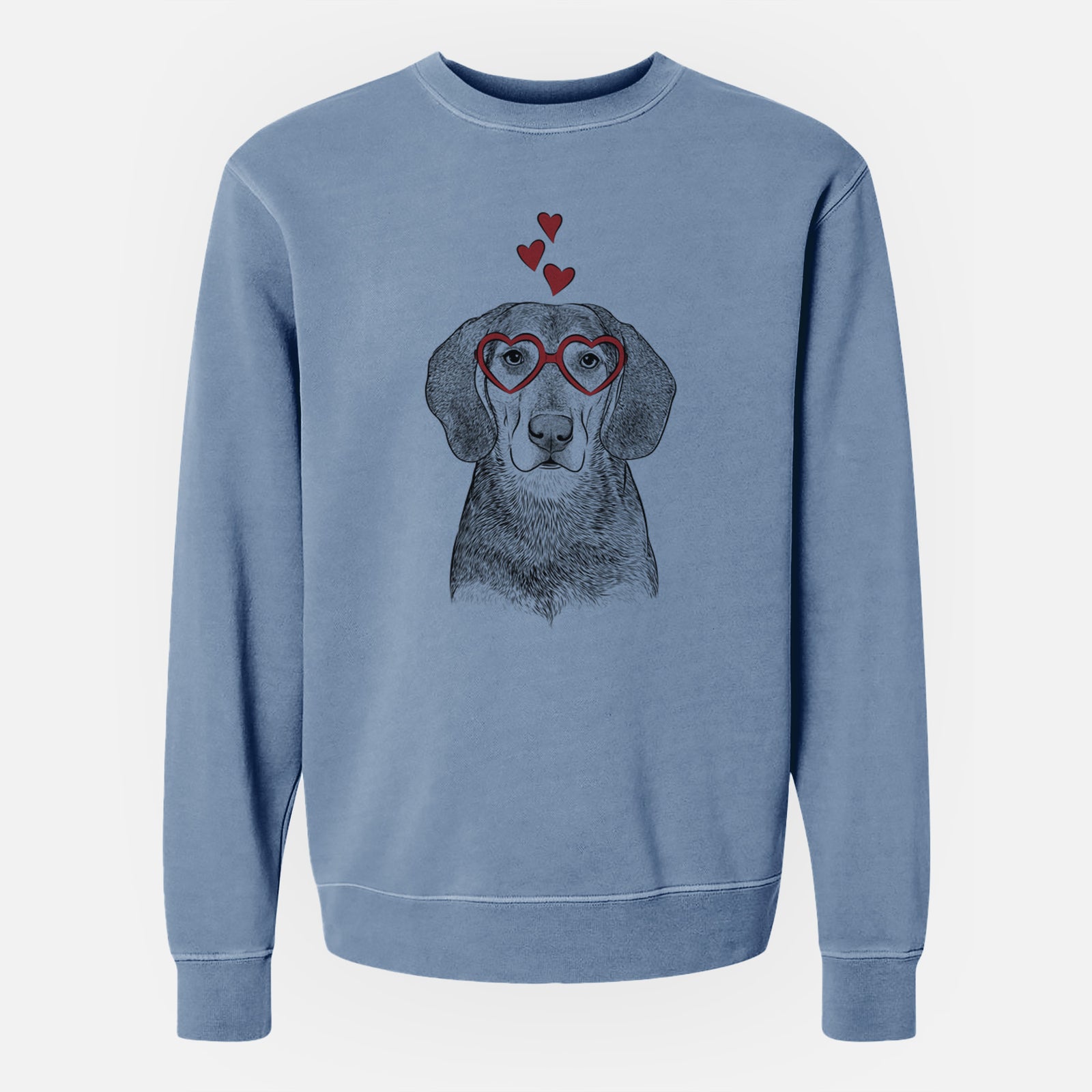 Valentine Daisy the Hound Mix - Unisex Pigment Dyed Crew Sweatshirt