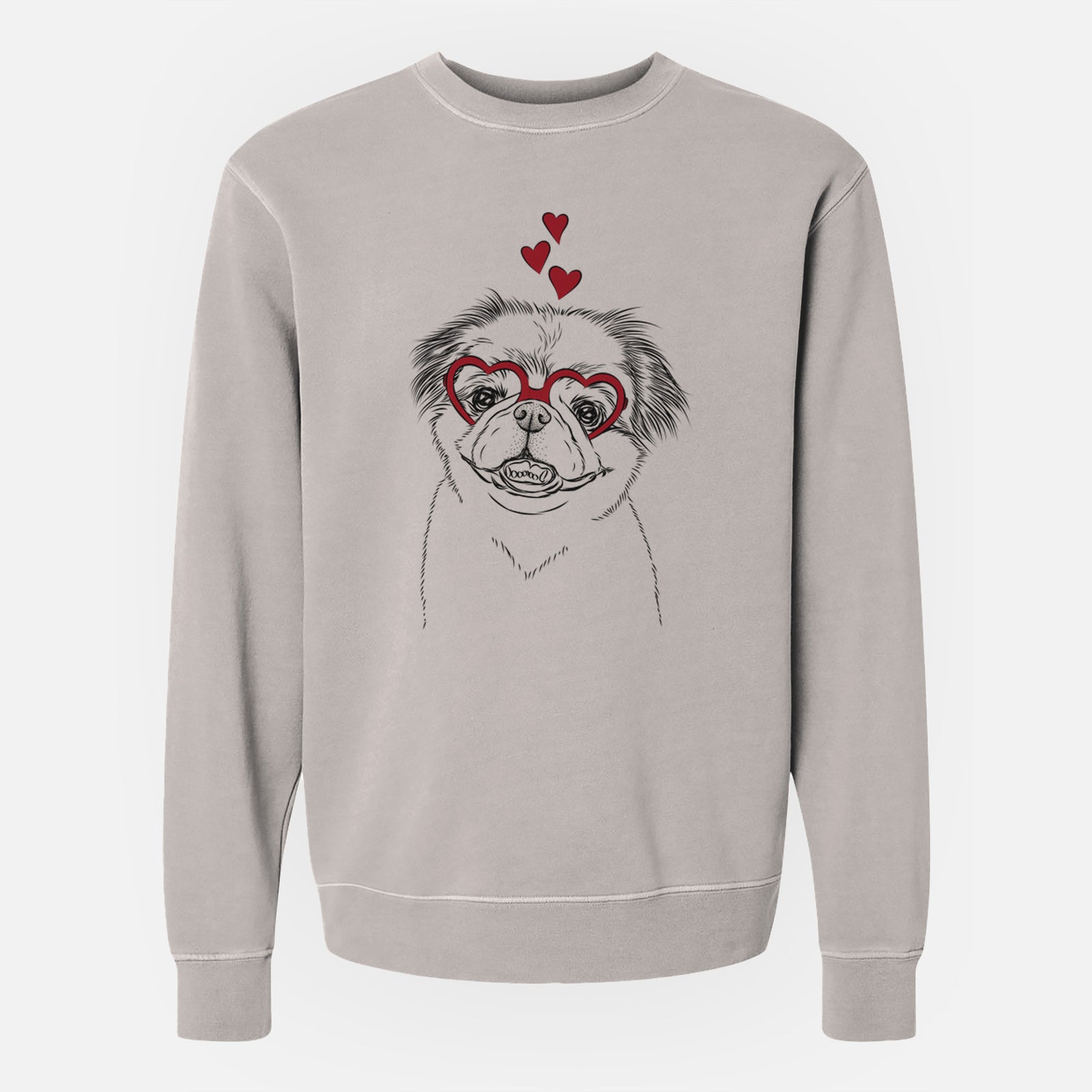 Valentine Danny the Pekingese - Unisex Pigment Dyed Crew Sweatshirt