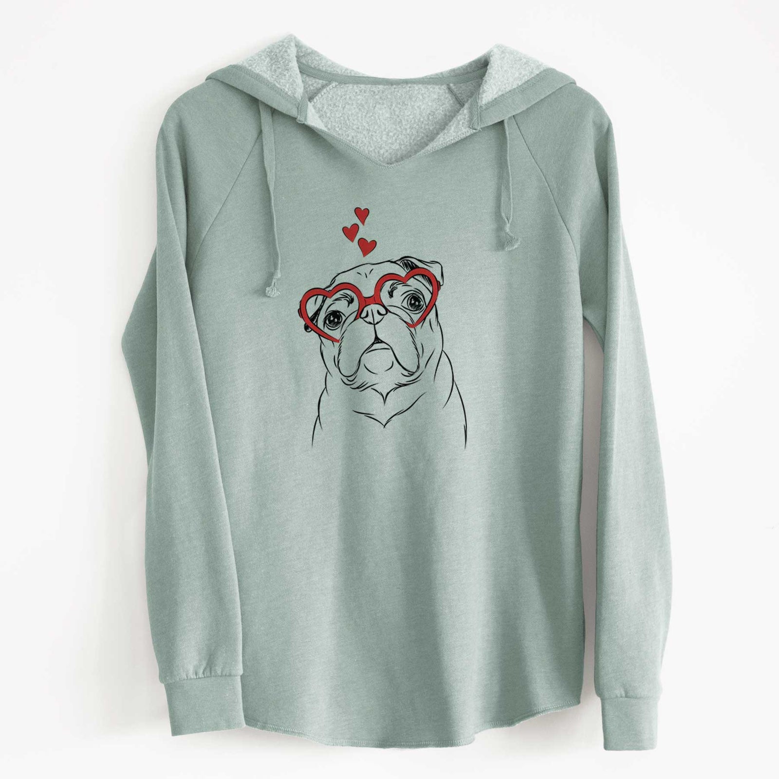 Valentine Darling Chloe the Pug - Cali Wave Hooded Sweatshirt