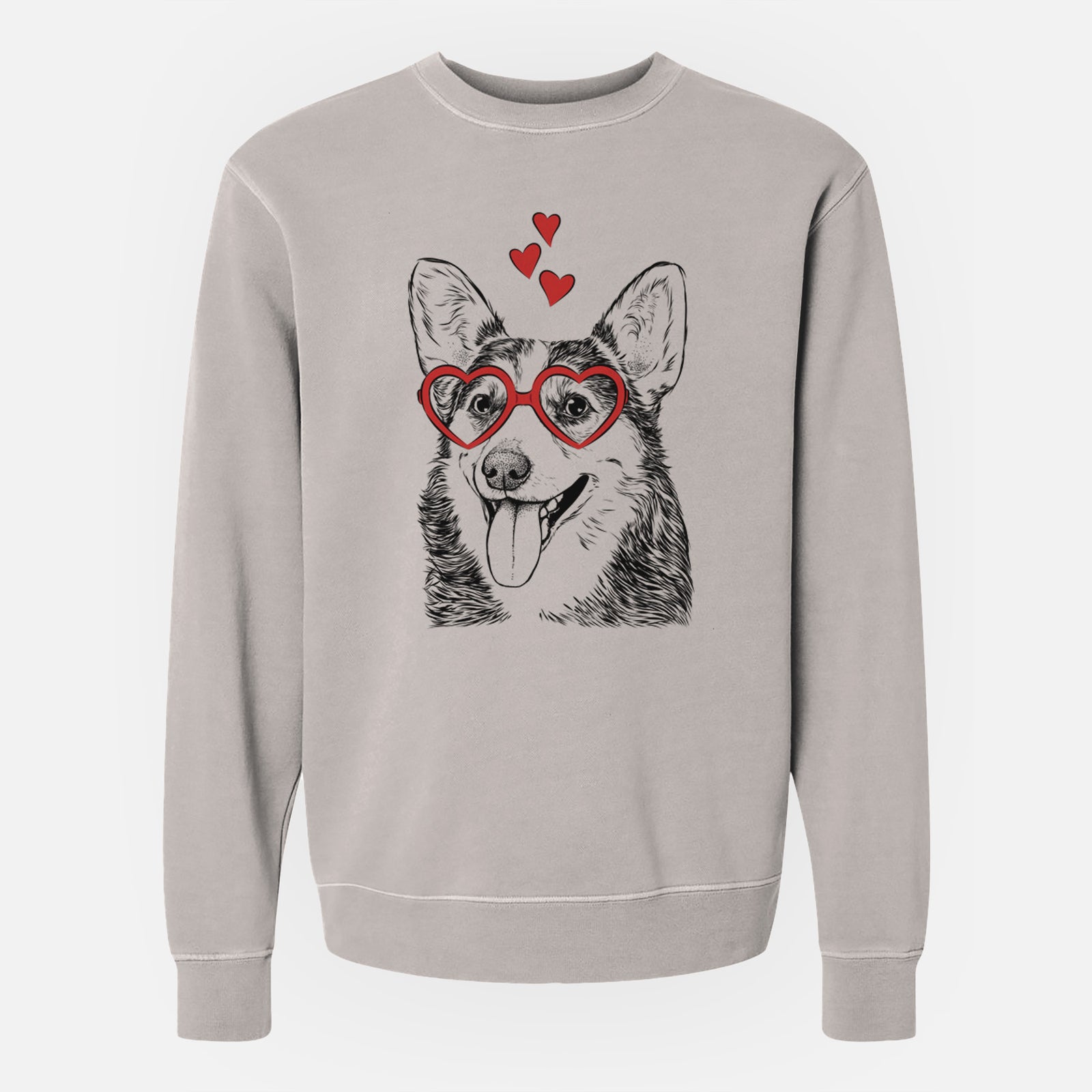 Valentine Darma the Corgi - Unisex Pigment Dyed Crew Sweatshirt