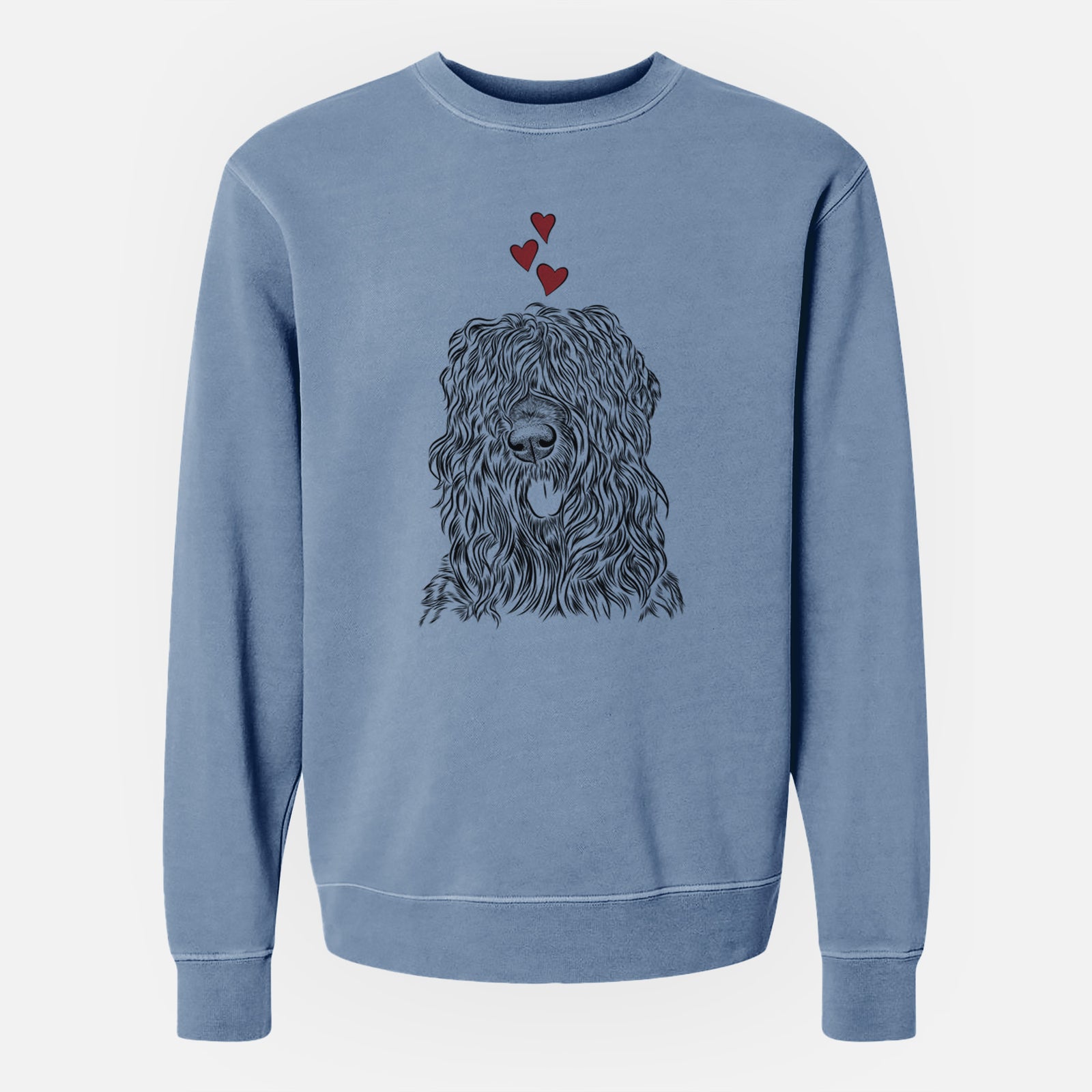 Valentine Darryl the Black Russian Terrier - Unisex Pigment Dyed Crew Sweatshirt