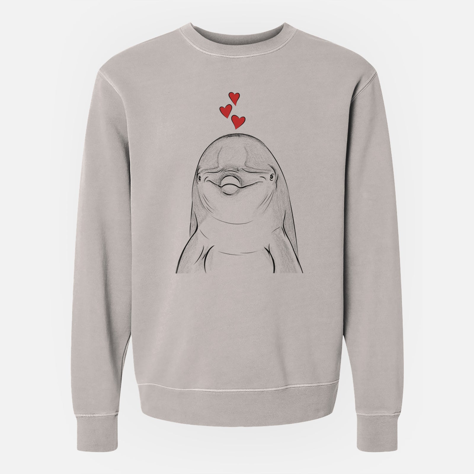 Valentine Dave the Dolphin - Unisex Pigment Dyed Crew Sweatshirt