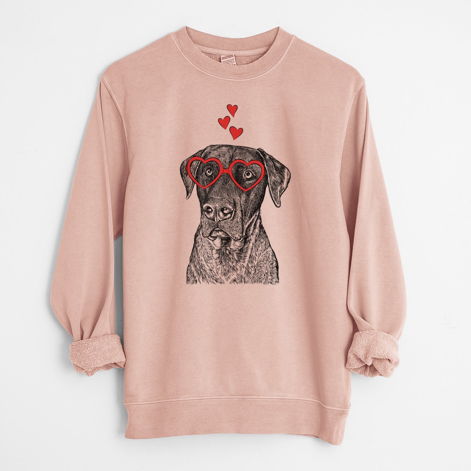 Valentine David the Boxador - Unisex Pigment Dyed Crew Sweatshirt