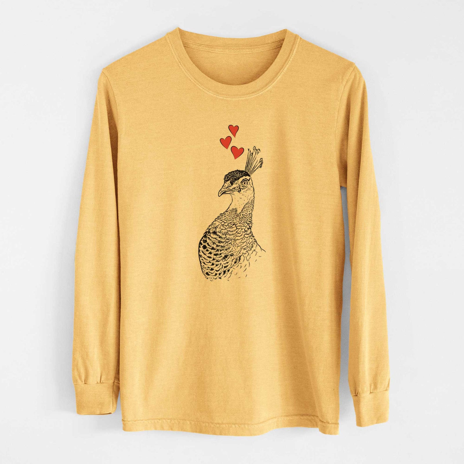 Valentine Dee the Peahen - Heavyweight 100% Cotton Long Sleeve