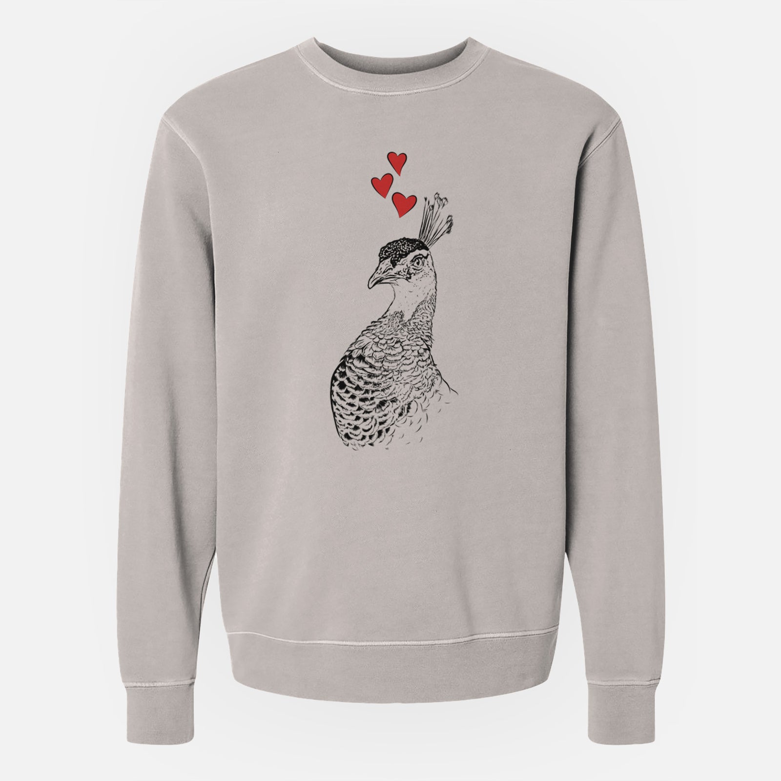 Valentine Dee the Peahen - Unisex Pigment Dyed Crew Sweatshirt