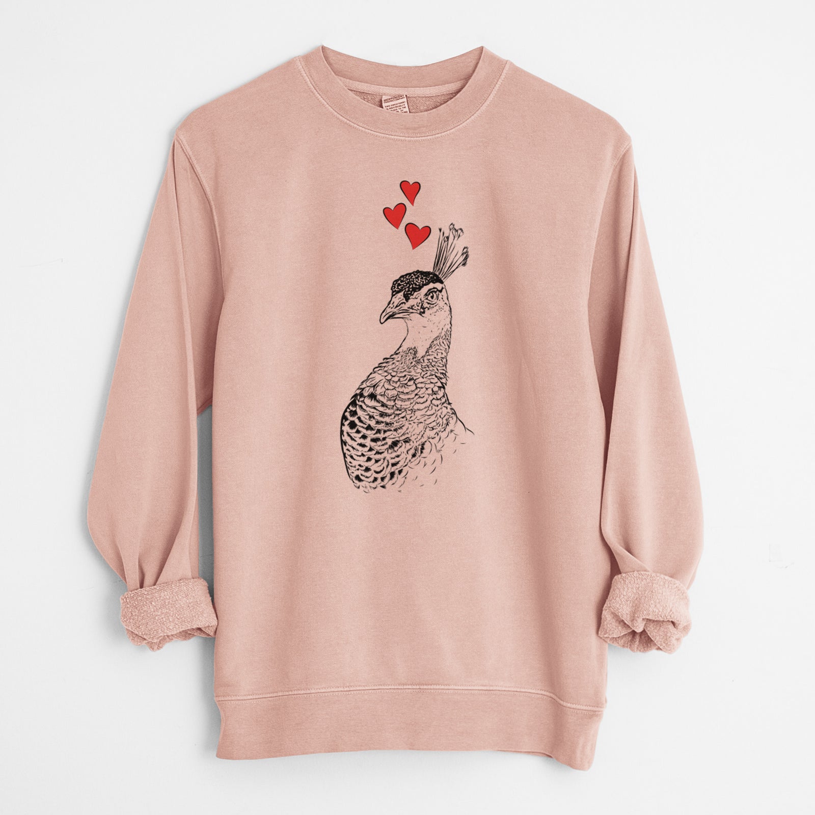 Valentine Dee the Peahen - Unisex Pigment Dyed Crew Sweatshirt