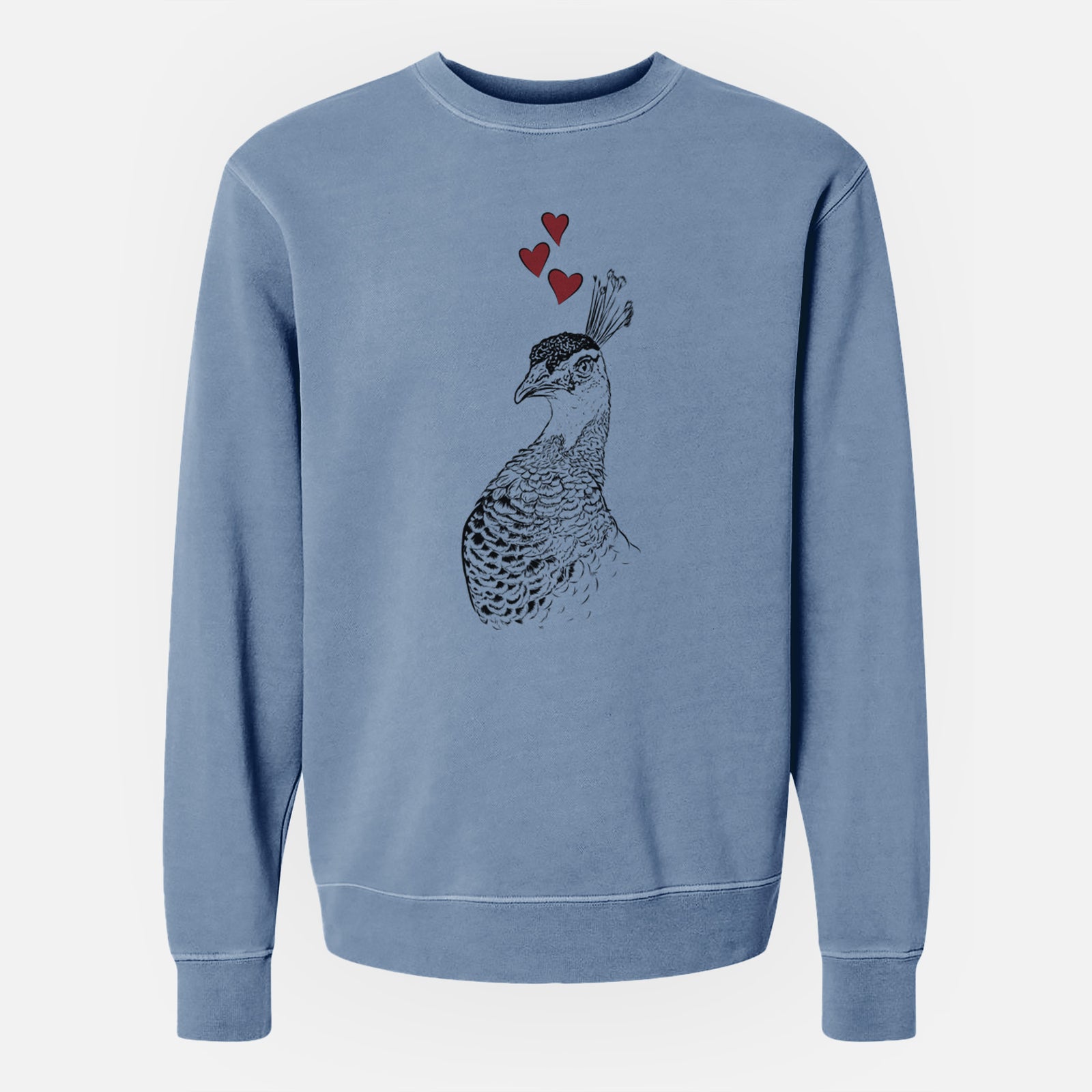 Valentine Dee the Peahen - Unisex Pigment Dyed Crew Sweatshirt