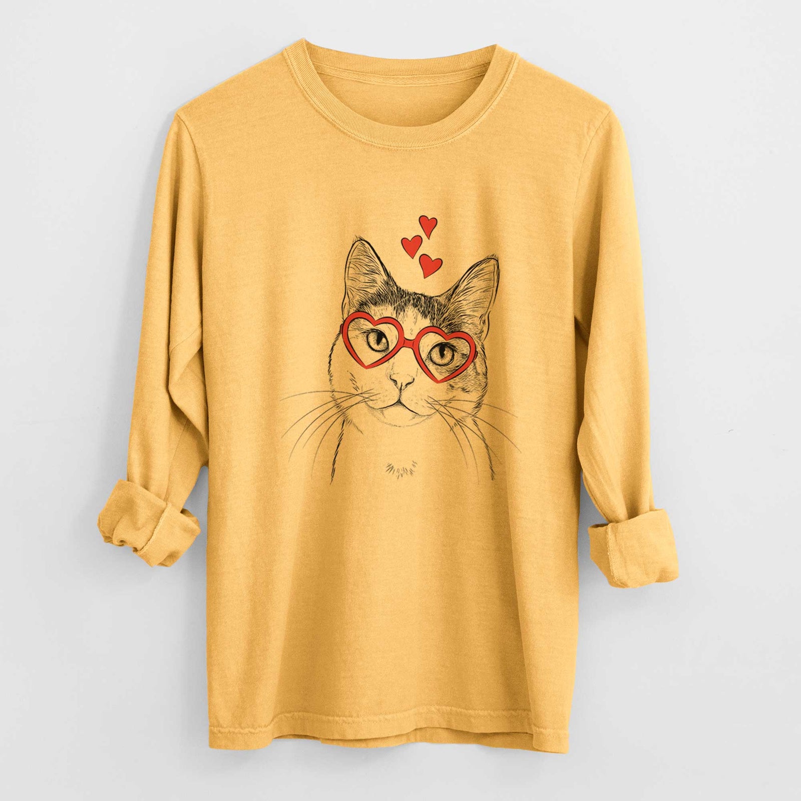 Valentine Denver the Calico Cat - Heavyweight 100% Cotton Long Sleeve