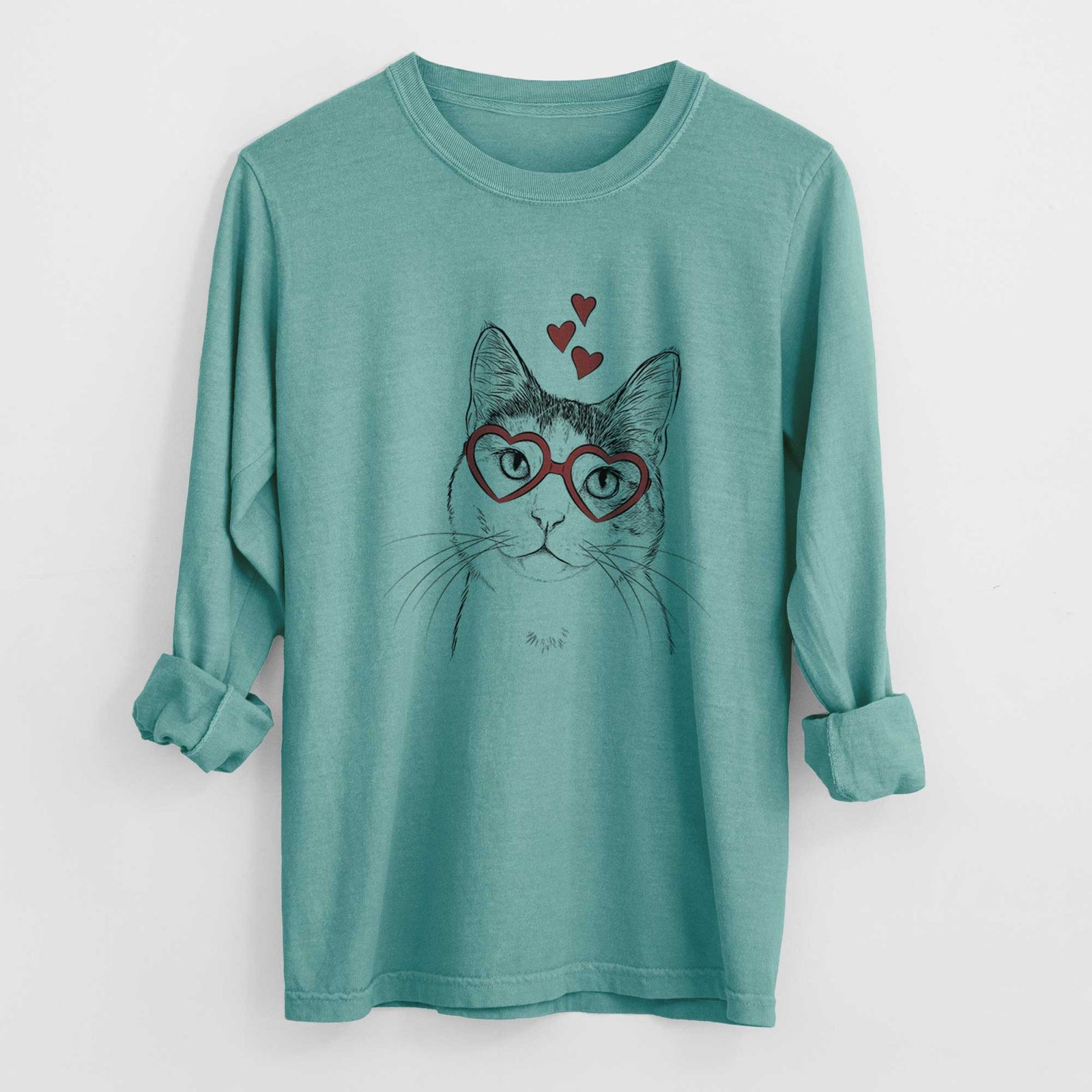 Valentine Denver the Calico Cat - Heavyweight 100% Cotton Long Sleeve