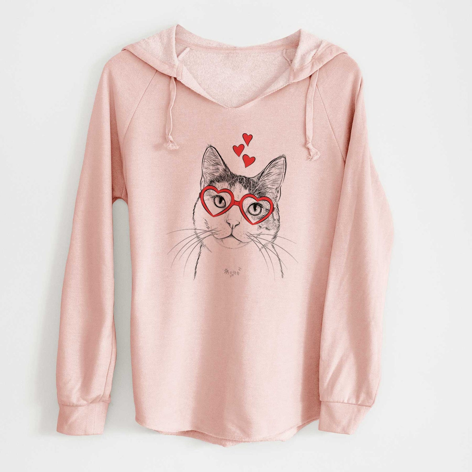 Valentine Denver the Calico Cat - Cali Wave Hooded Sweatshirt