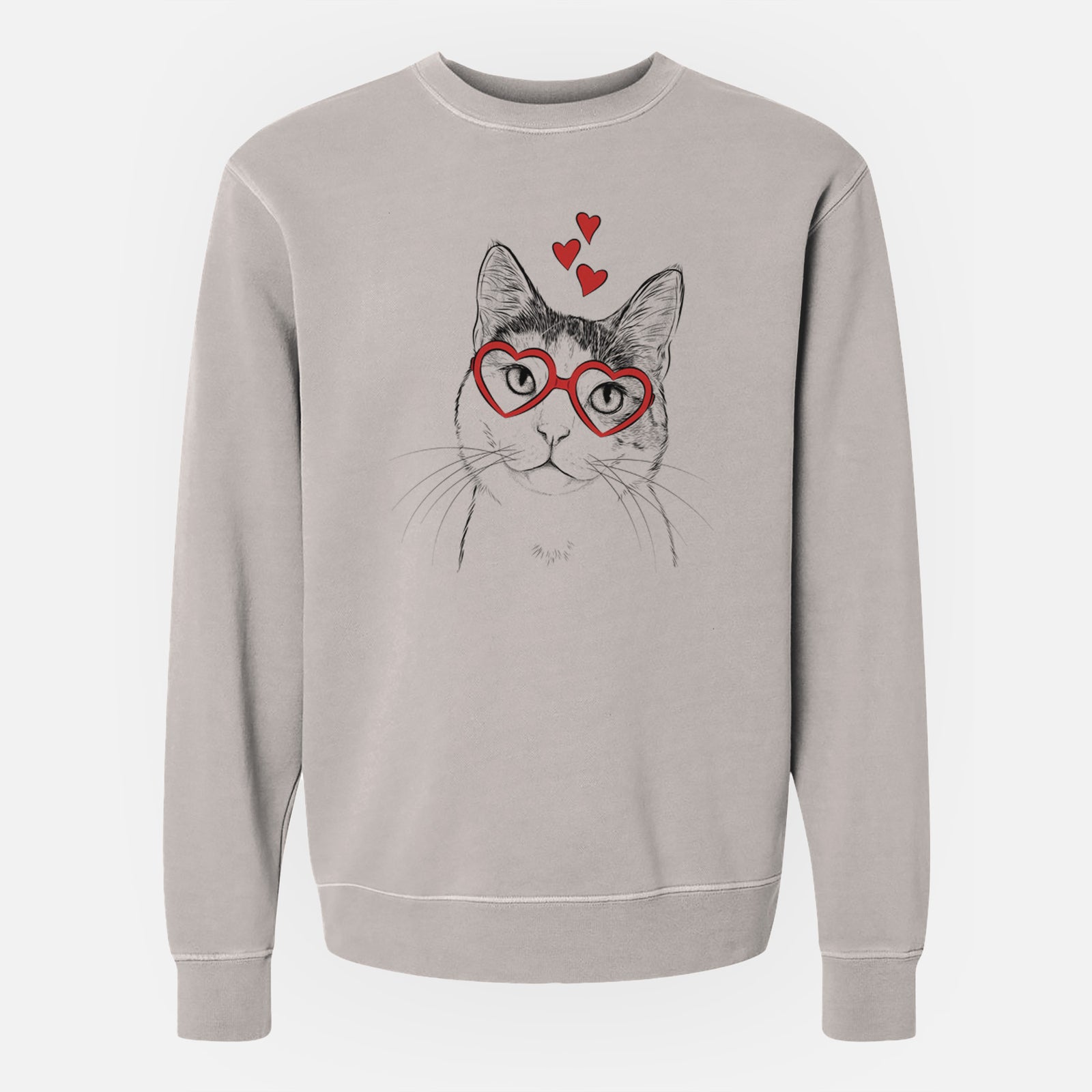 Valentine Denver the Calico Cat - Unisex Pigment Dyed Crew Sweatshirt