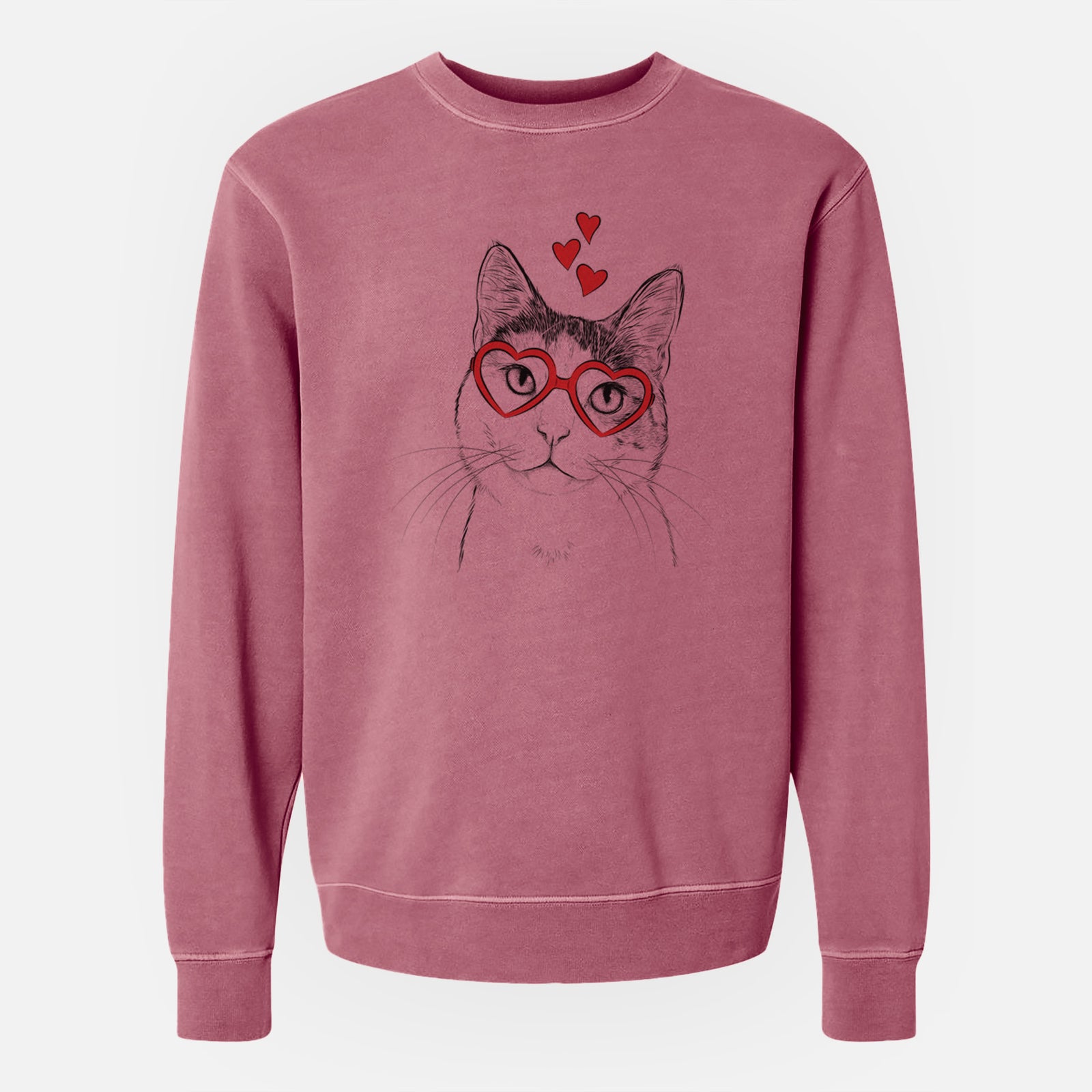 Valentine Denver the Calico Cat - Unisex Pigment Dyed Crew Sweatshirt