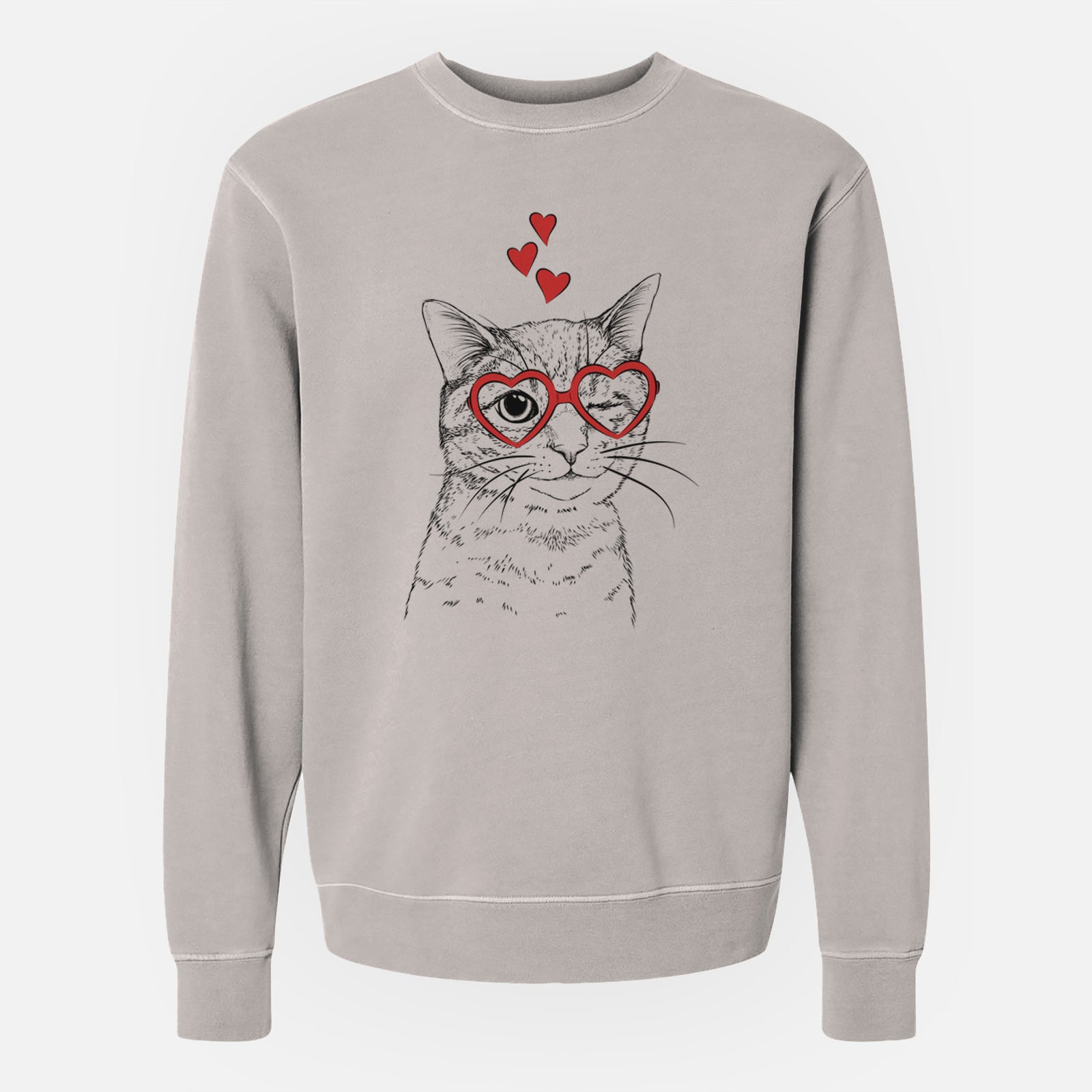 Valentine Dexter the Domestic Shorthair - Unisex Pigment Dyed Crew Sweatshirt