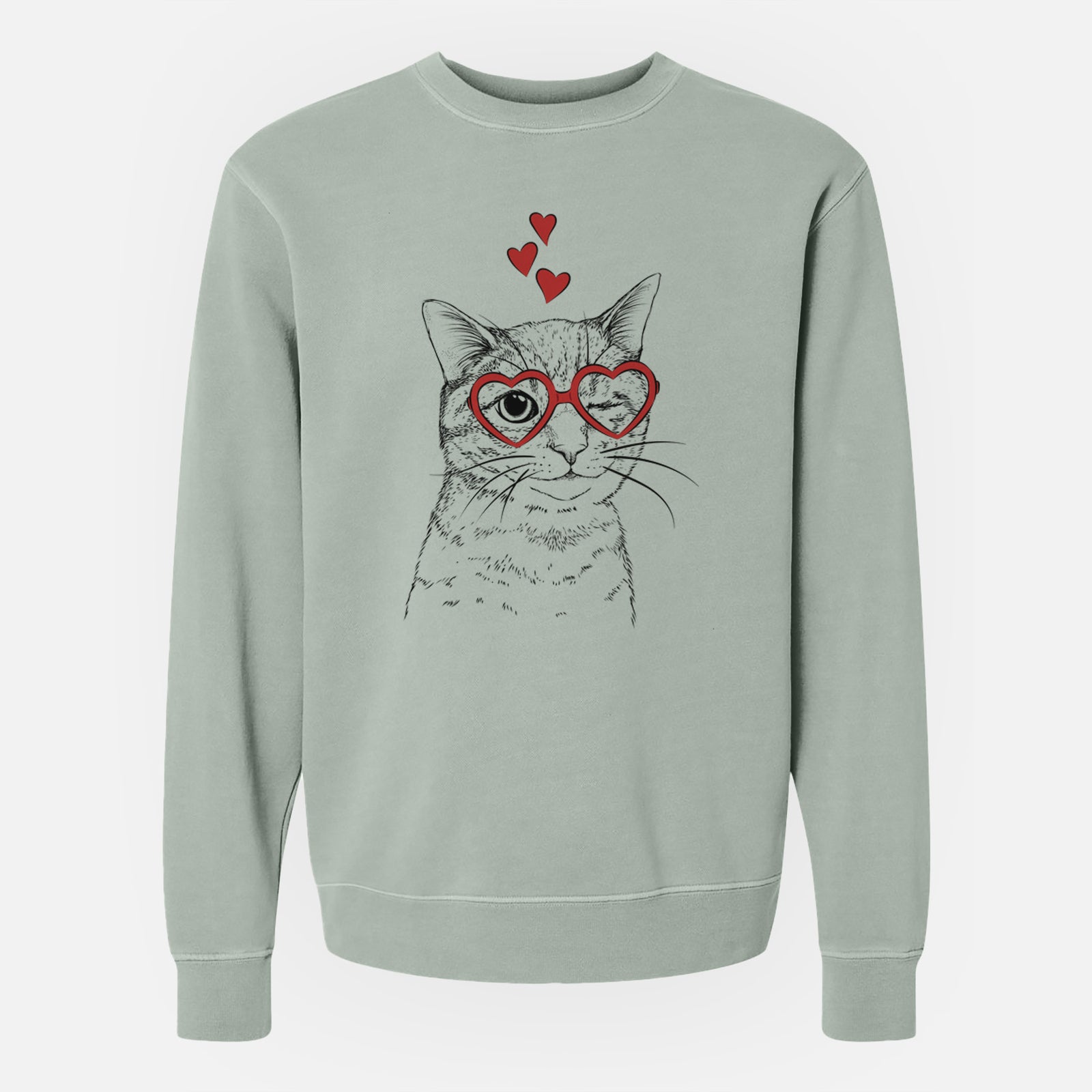 Valentine Dexter the Domestic Shorthair - Unisex Pigment Dyed Crew Sweatshirt