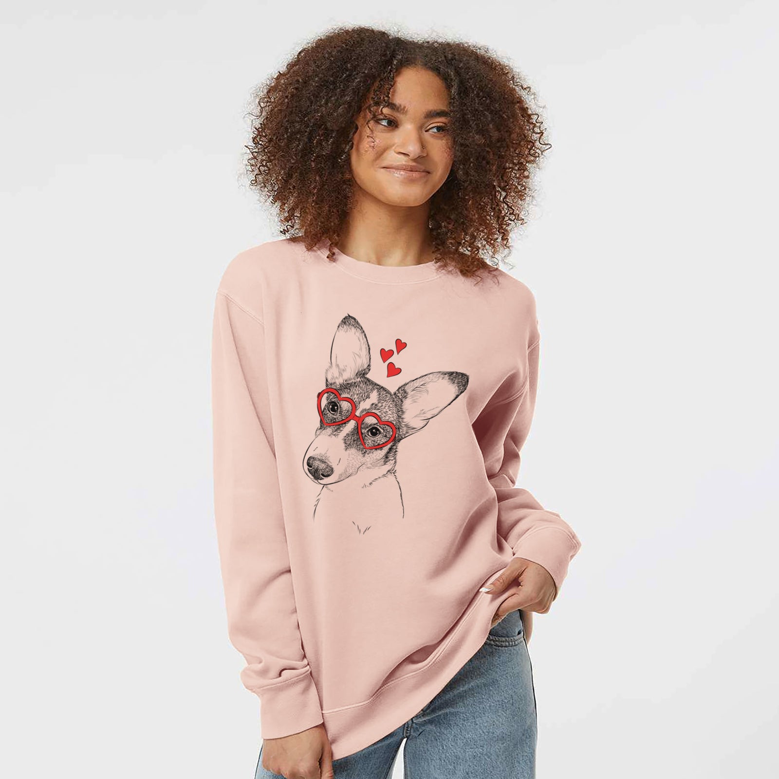 Valentine Dexter the Corgi - Unisex Pigment Dyed Crew Sweatshirt