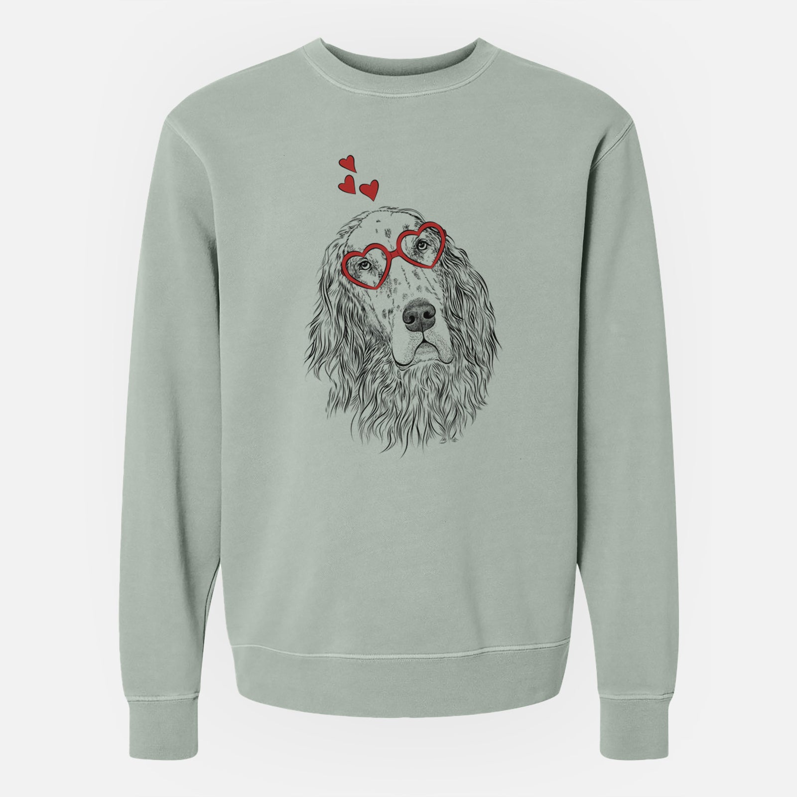 Valentine Dexter the English Setter - Unisex Pigment Dyed Crew Sweatshirt