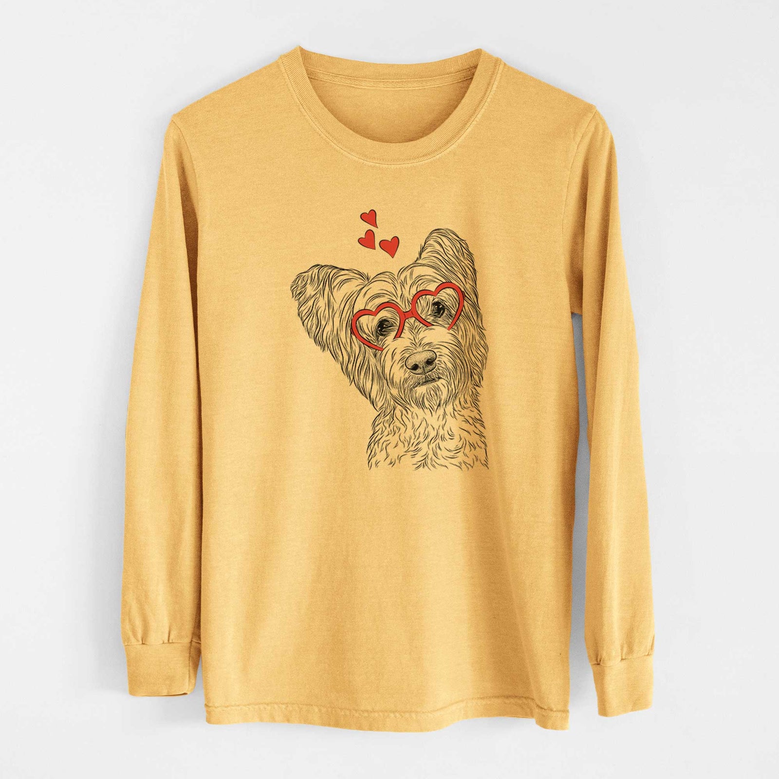 Valentine Dexter the Terrier Mix - Heavyweight 100% Cotton Long Sleeve