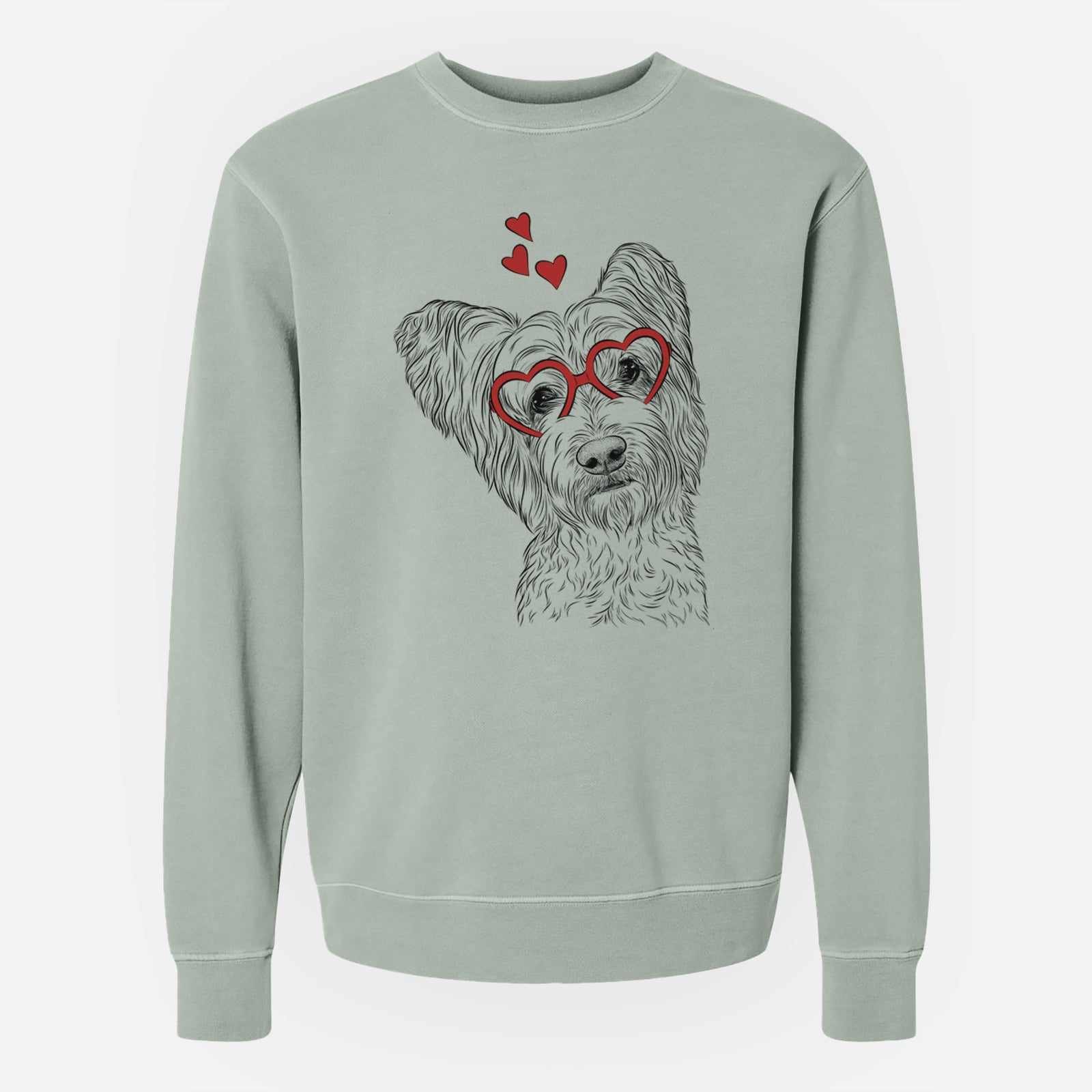 Valentine Dexter the Terrier Mix - Unisex Pigment Dyed Crew Sweatshirt