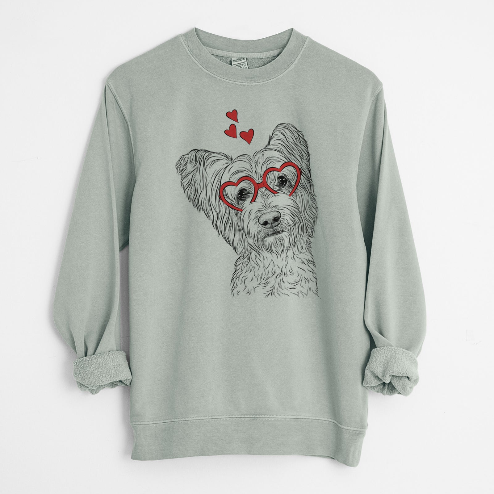 Valentine Dexter the Terrier Mix - Unisex Pigment Dyed Crew Sweatshirt