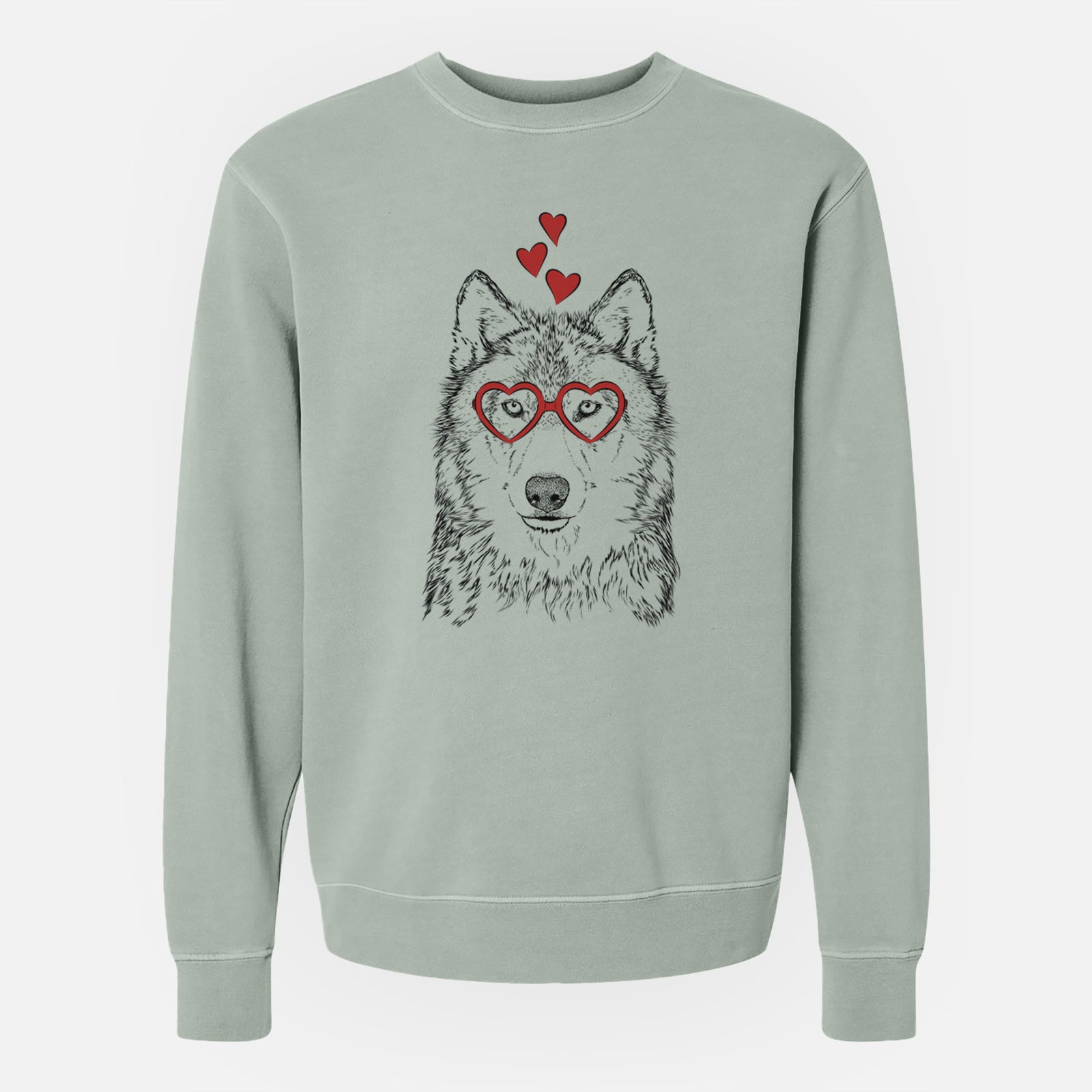 Valentine Django the Grey Wolf - Unisex Pigment Dyed Crew Sweatshirt