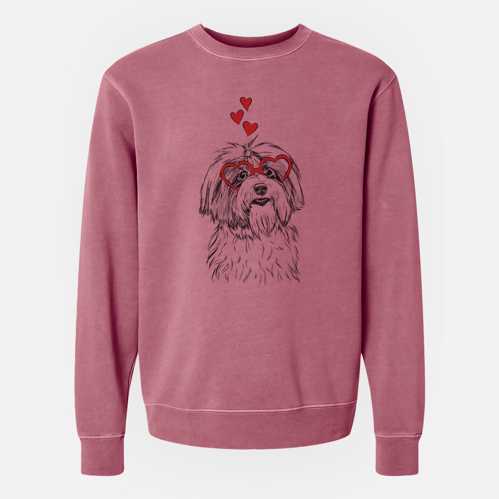 Valentine Dooley the Havanese - Unisex Pigment Dyed Crew Sweatshirt