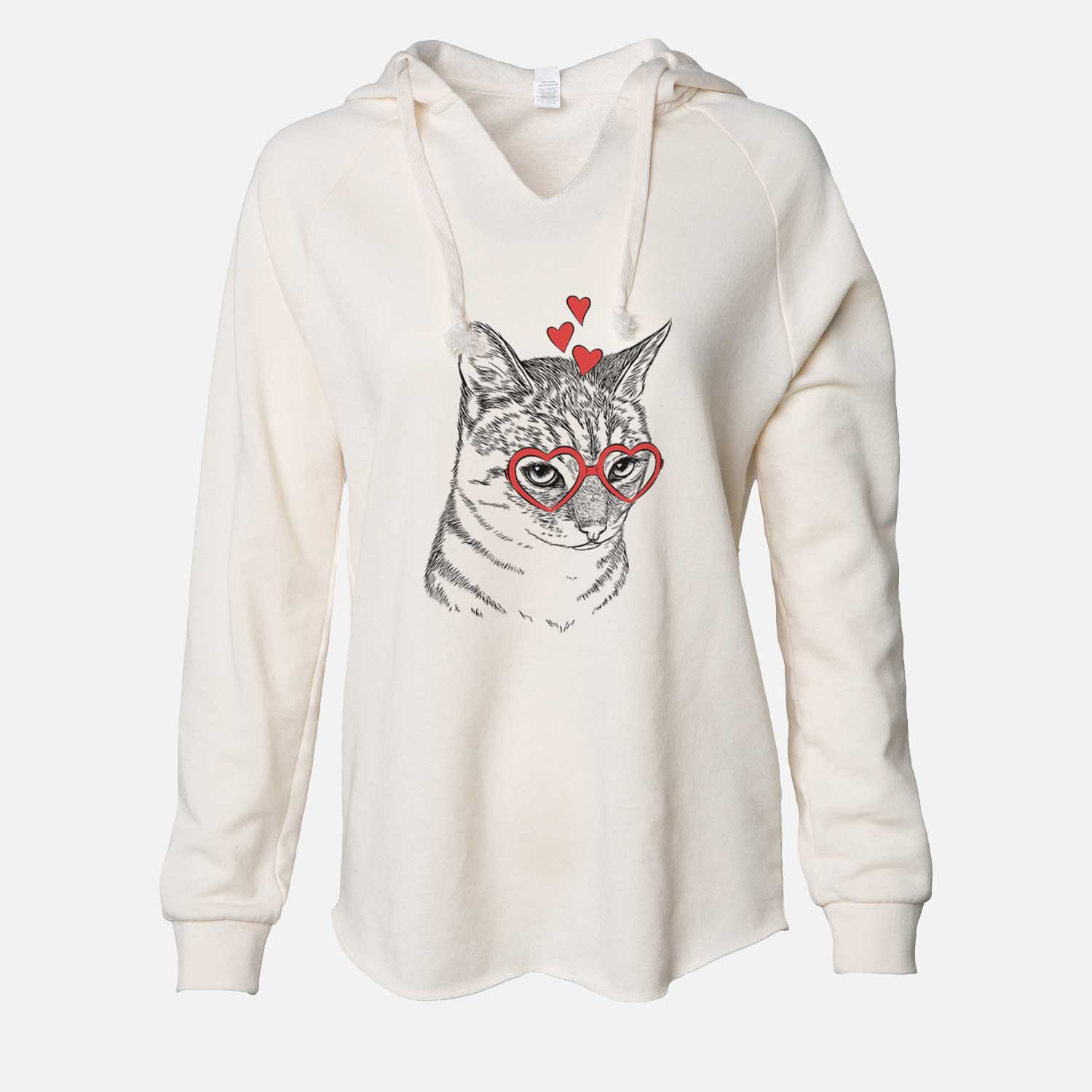 Valentine Dora the Tabby Cat - Cali Wave Hooded Sweatshirt