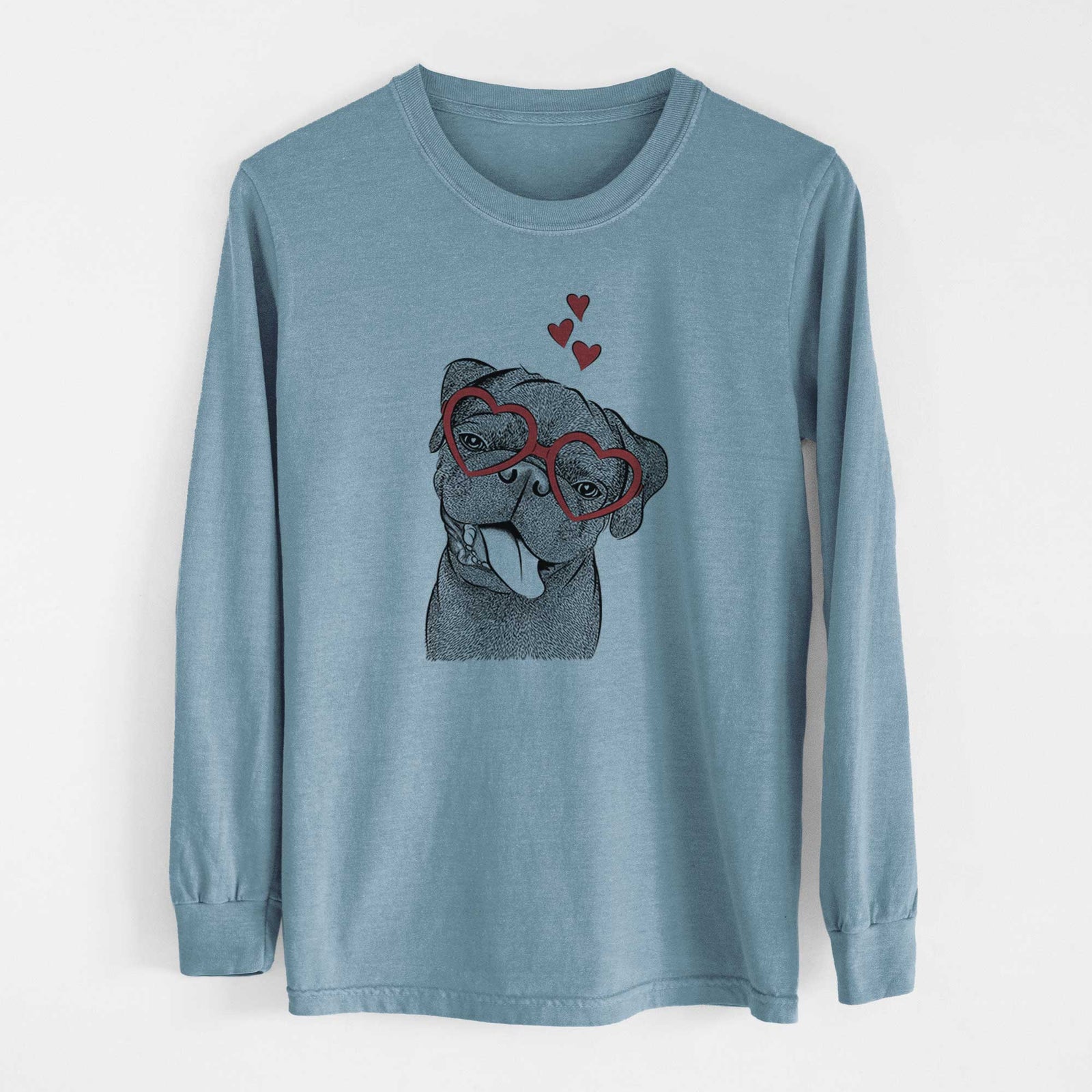 Valentine Dudley Danger the Pug - Heavyweight 100% Cotton Long Sleeve